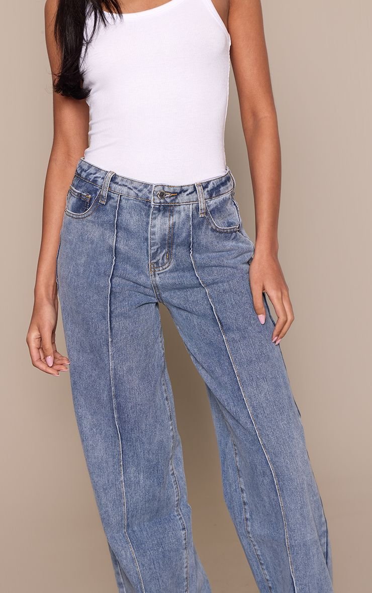 Jean large taille haute b khyata bayna - Tall