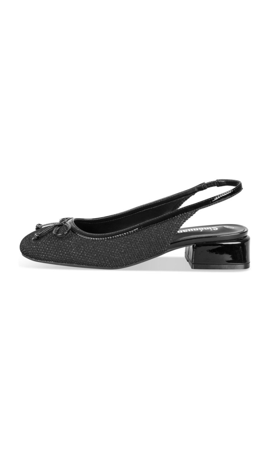 Slingbacks pailletés à nœud noirs