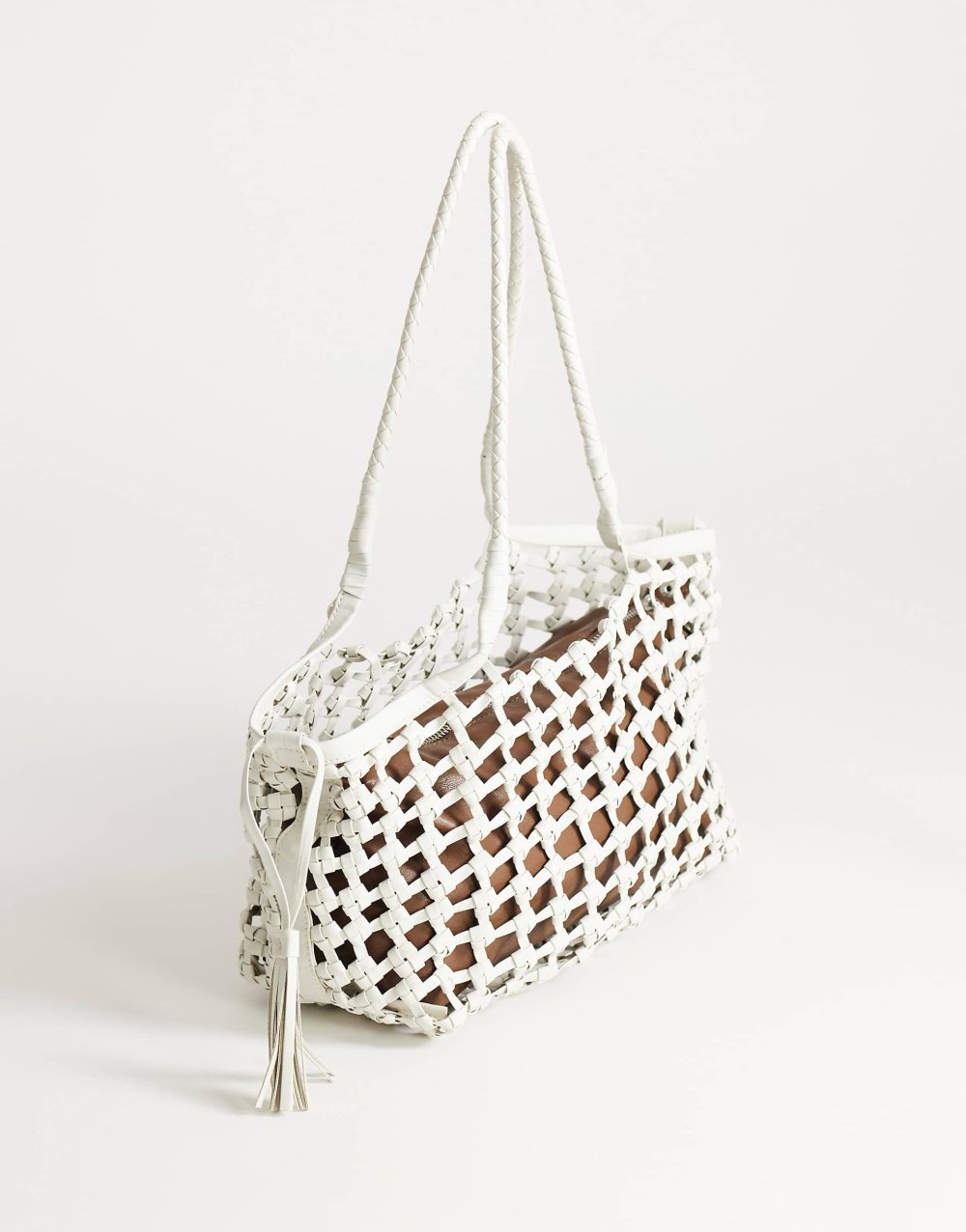 Off-white woven shoulder bag