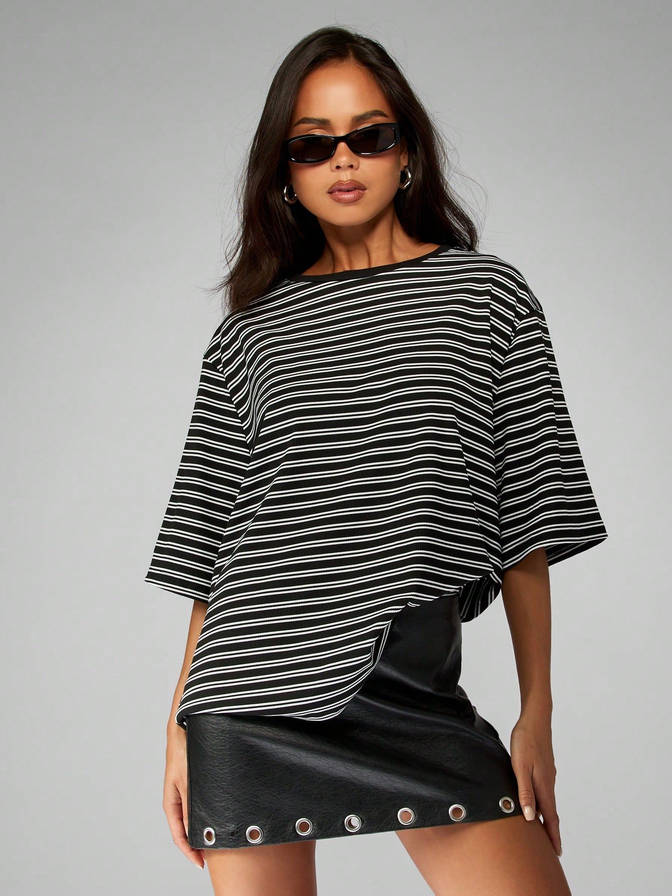 T-shirt mkhettet oversize col ras