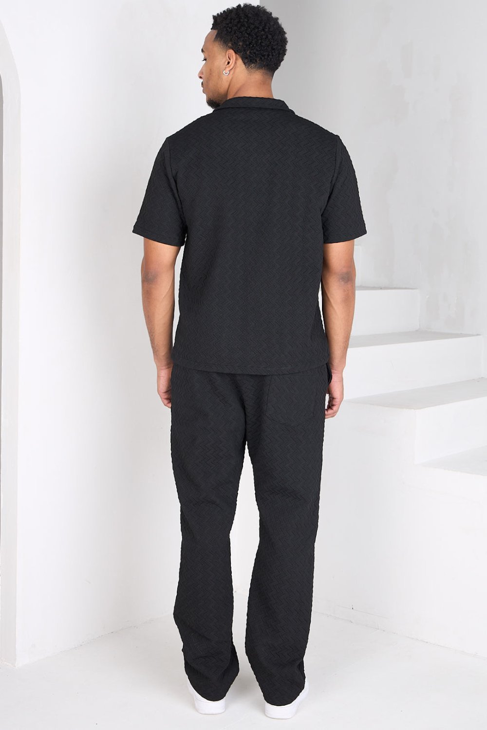 Ensemble chemise et pantalon côtelé noir