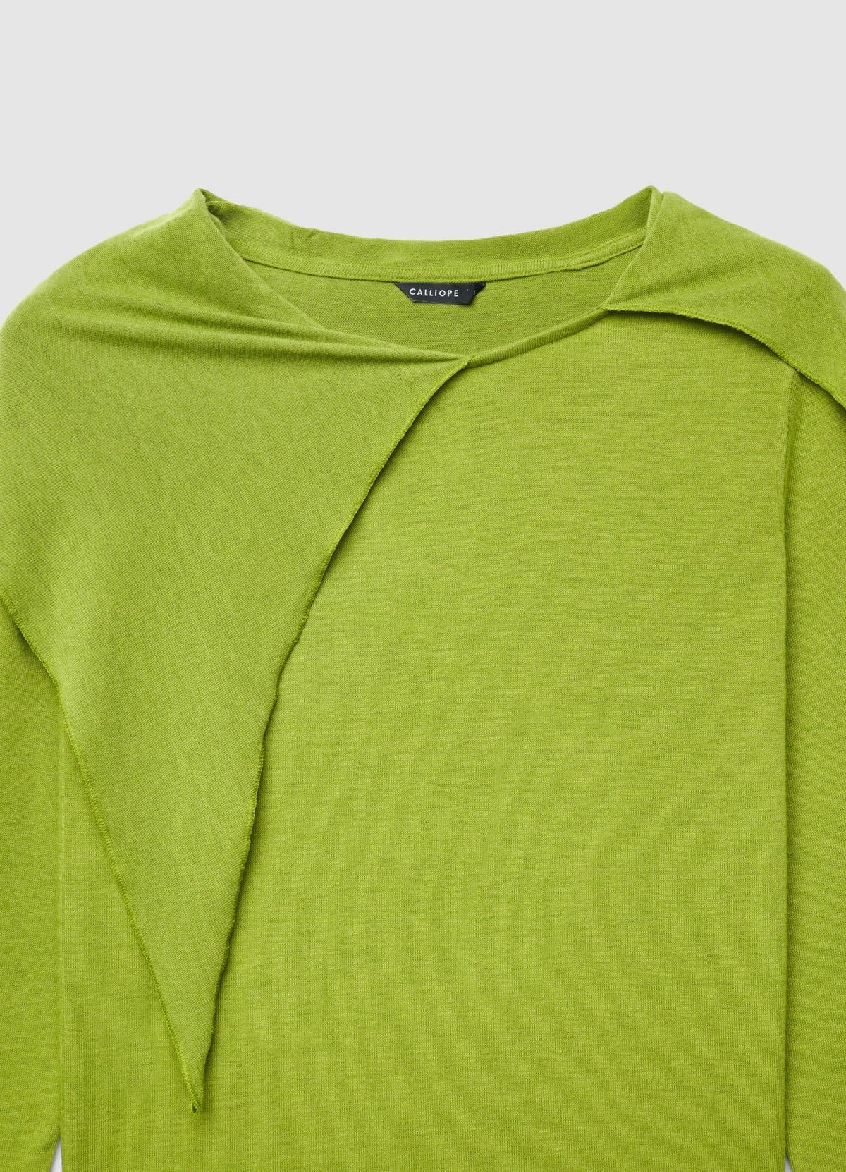 Long-sleeve tie-neck top