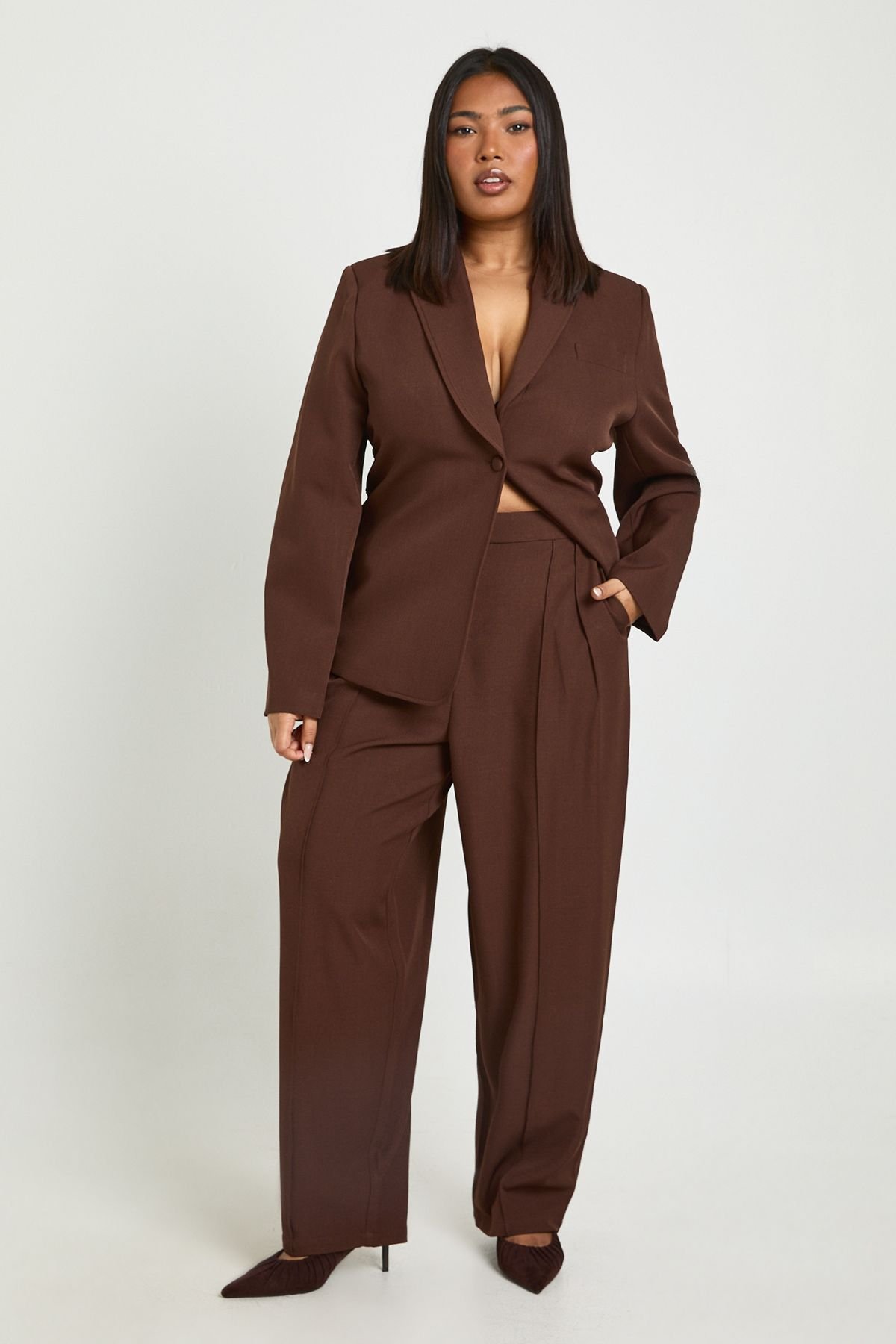Pantalon tailleur à jambes évasées - Grande taille