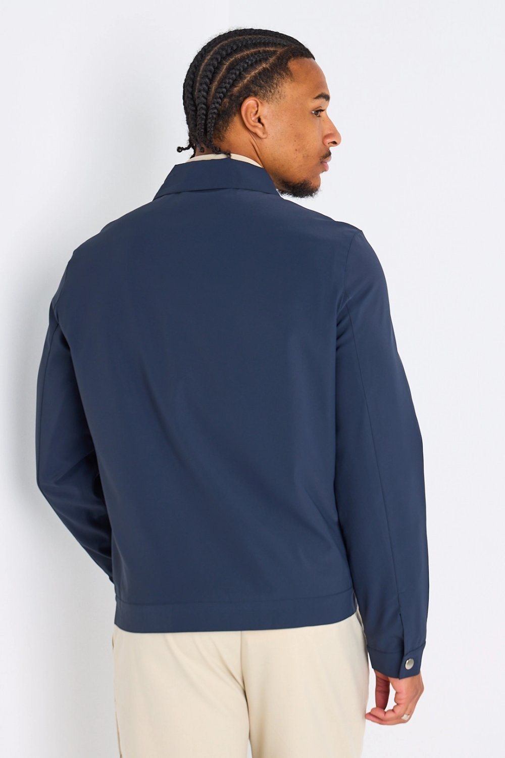 Navy zip-up jacket with collar