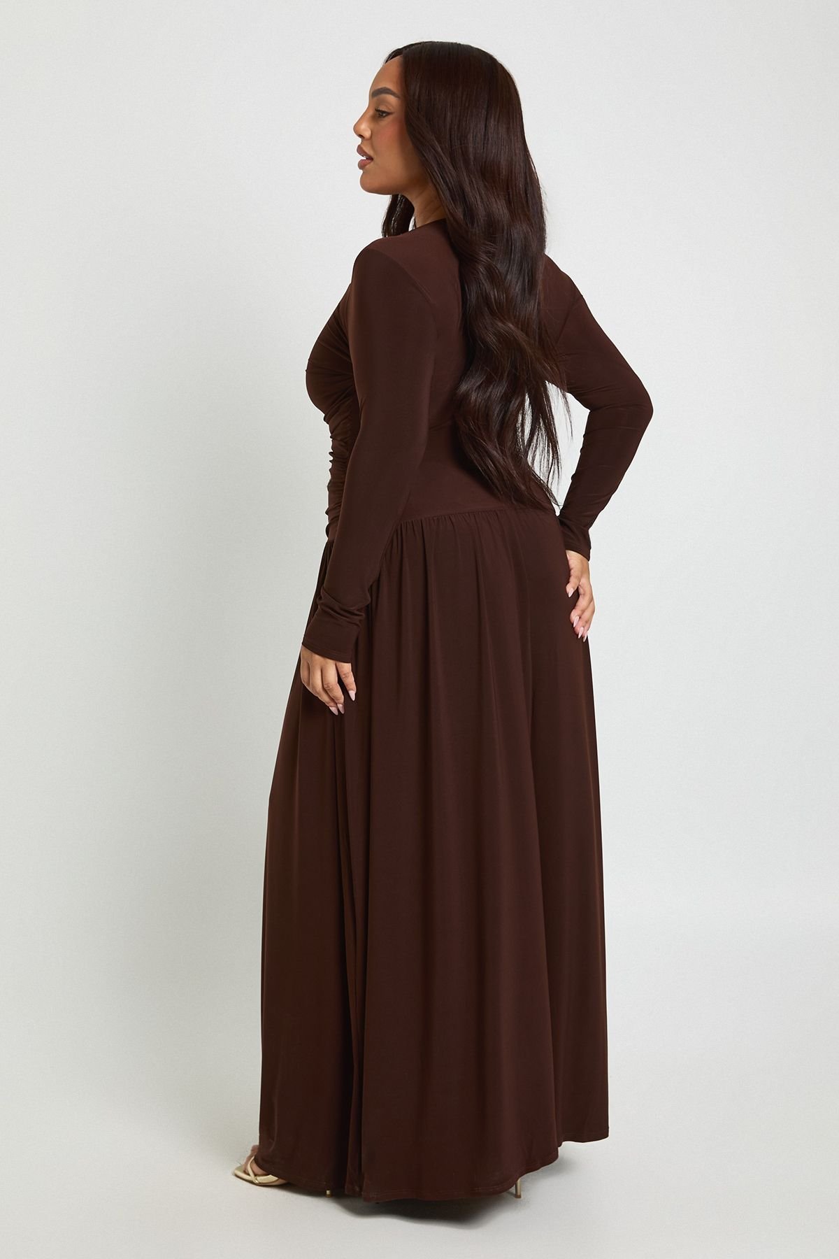 Robe maxi à manches longues - Grande taille