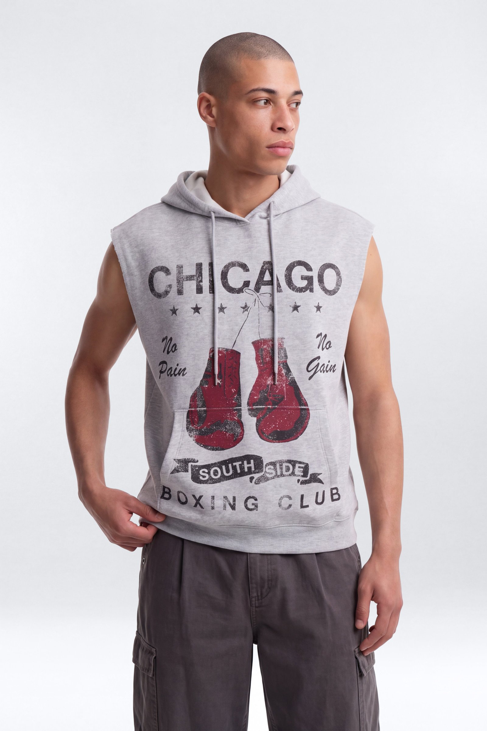 هودي واسع بدون أكمام « Chicago Boxing Club »
