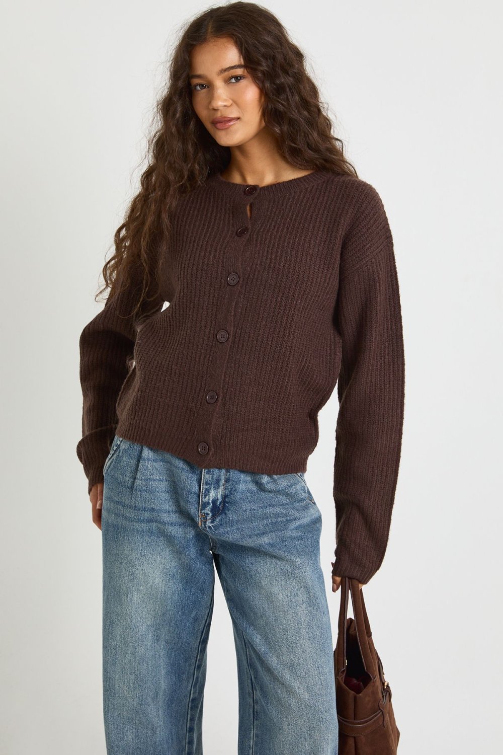 Chocolate chunky knit cardigan