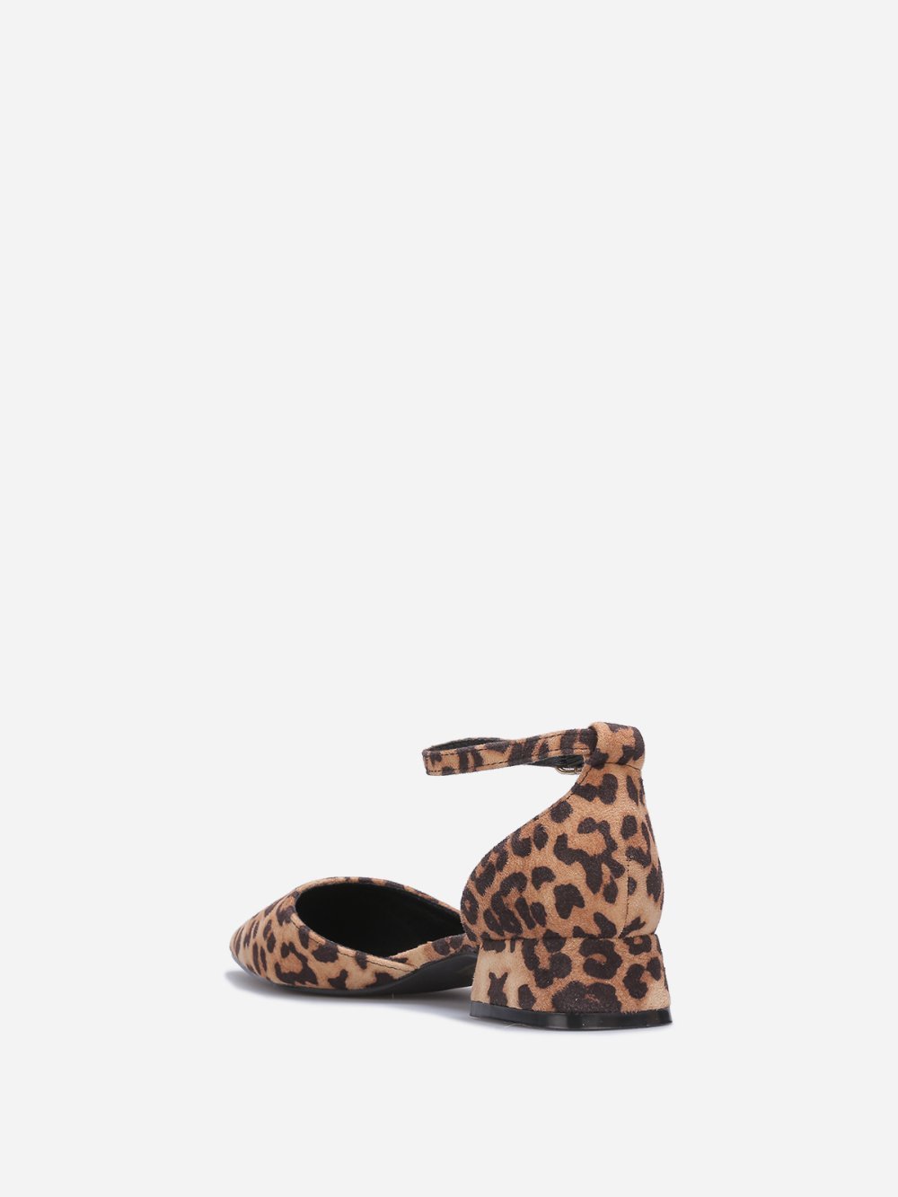 Ballerines pointues en suédine léopard