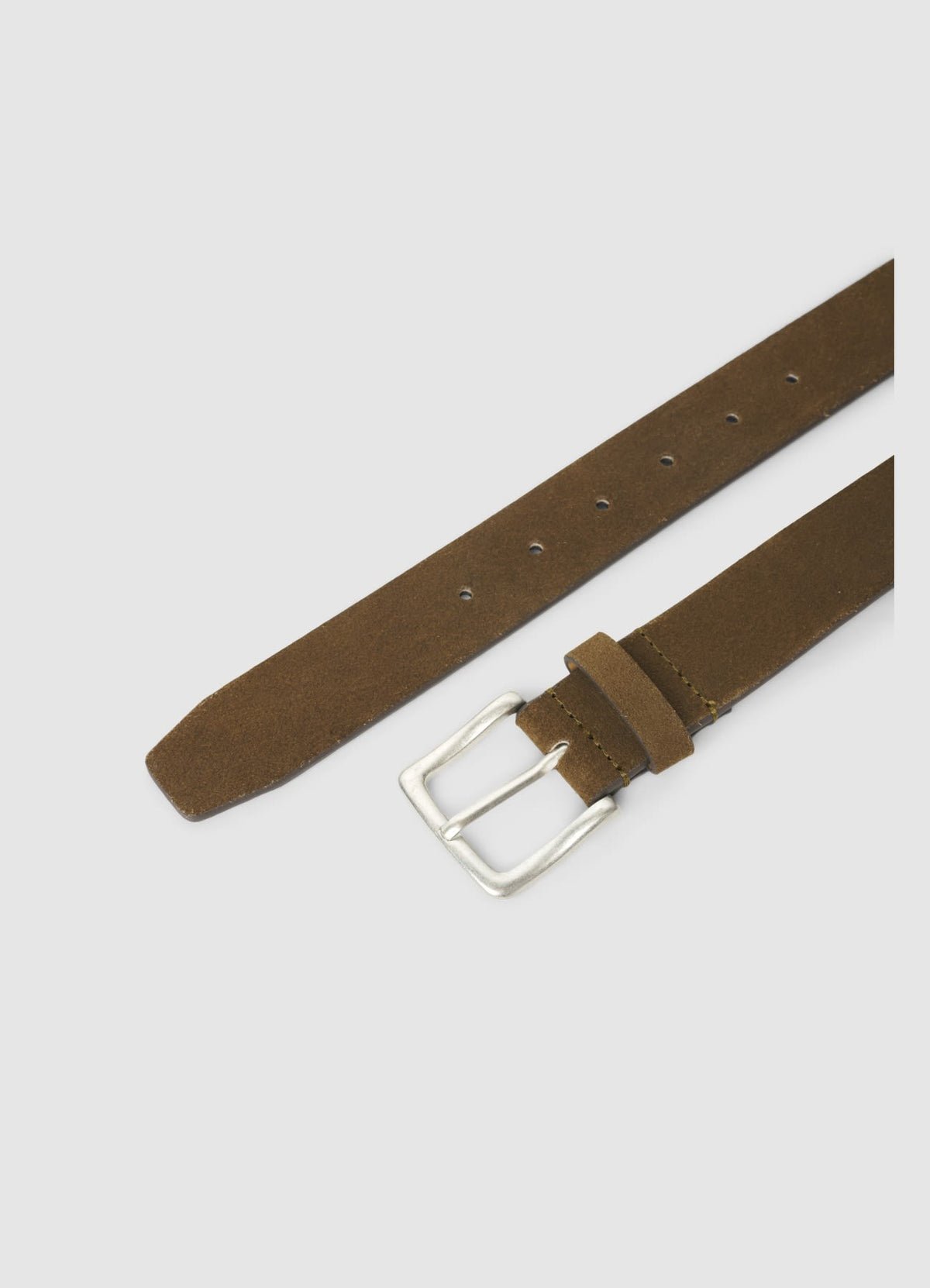 Suede-effect belt with square buckle