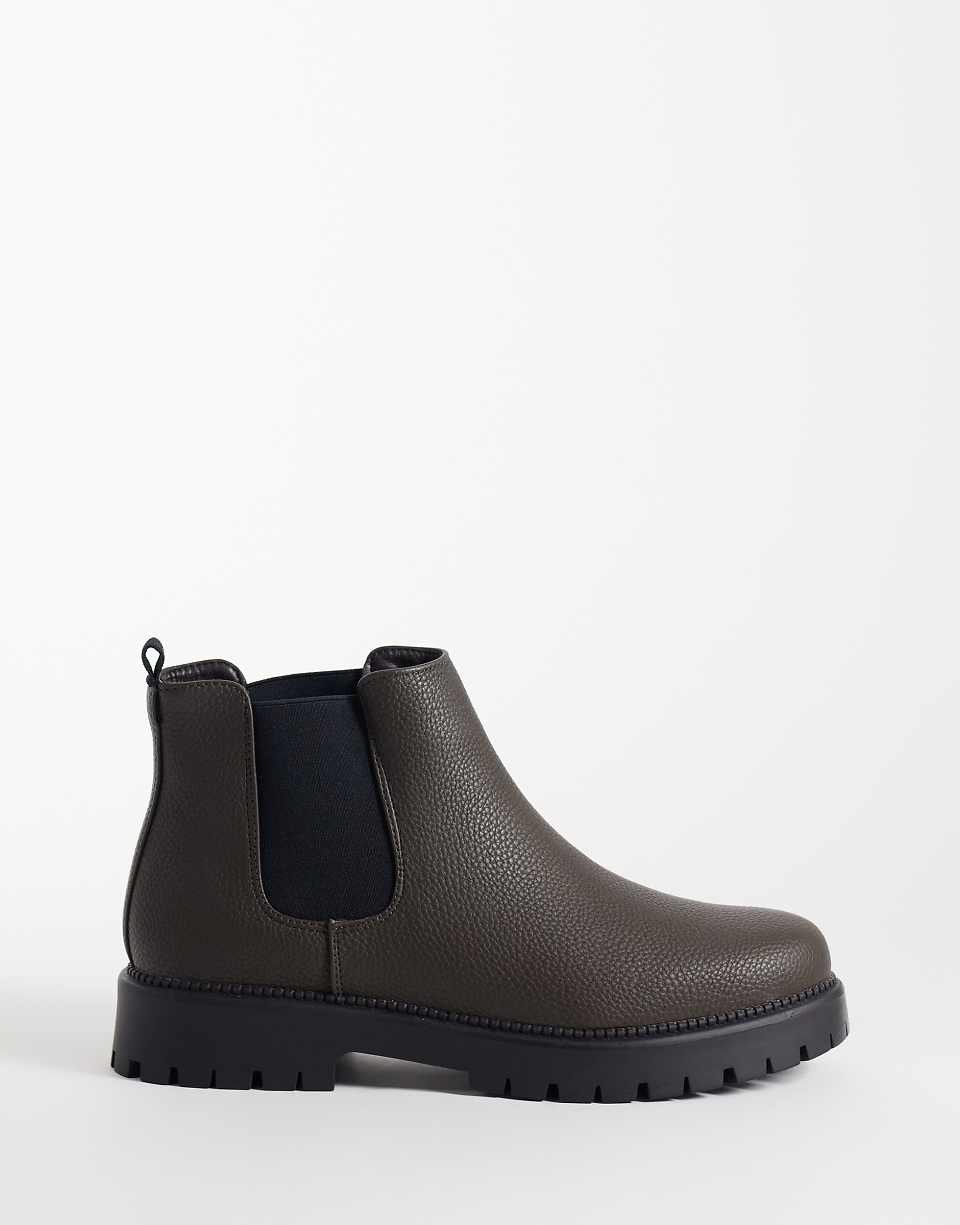 Mexton bottines Chelsea chunky marron