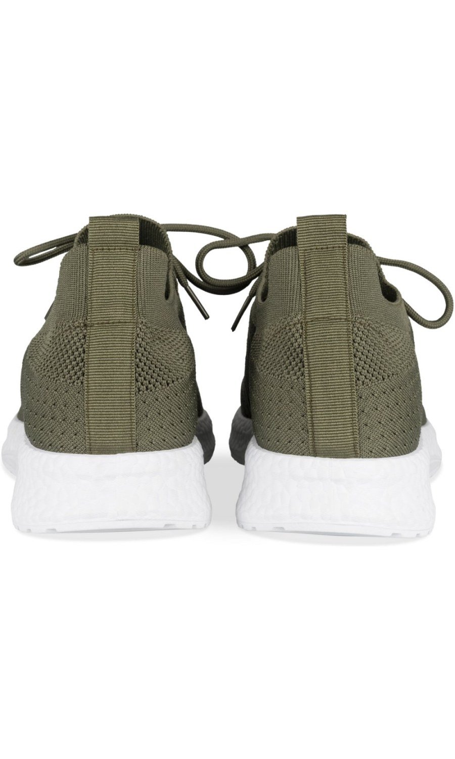 Baskets chaussettes maille côtelée kaki