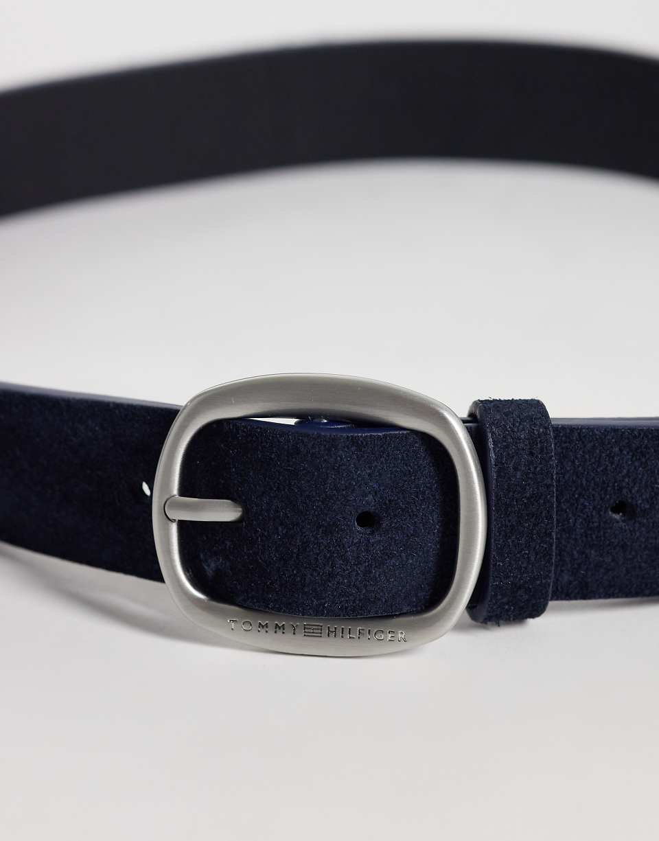 Casual suede belt - Navy