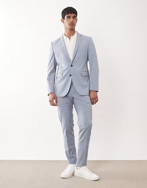 Paris - Pantalon de costume d'ensemble ultra ajusté - Bleu clair