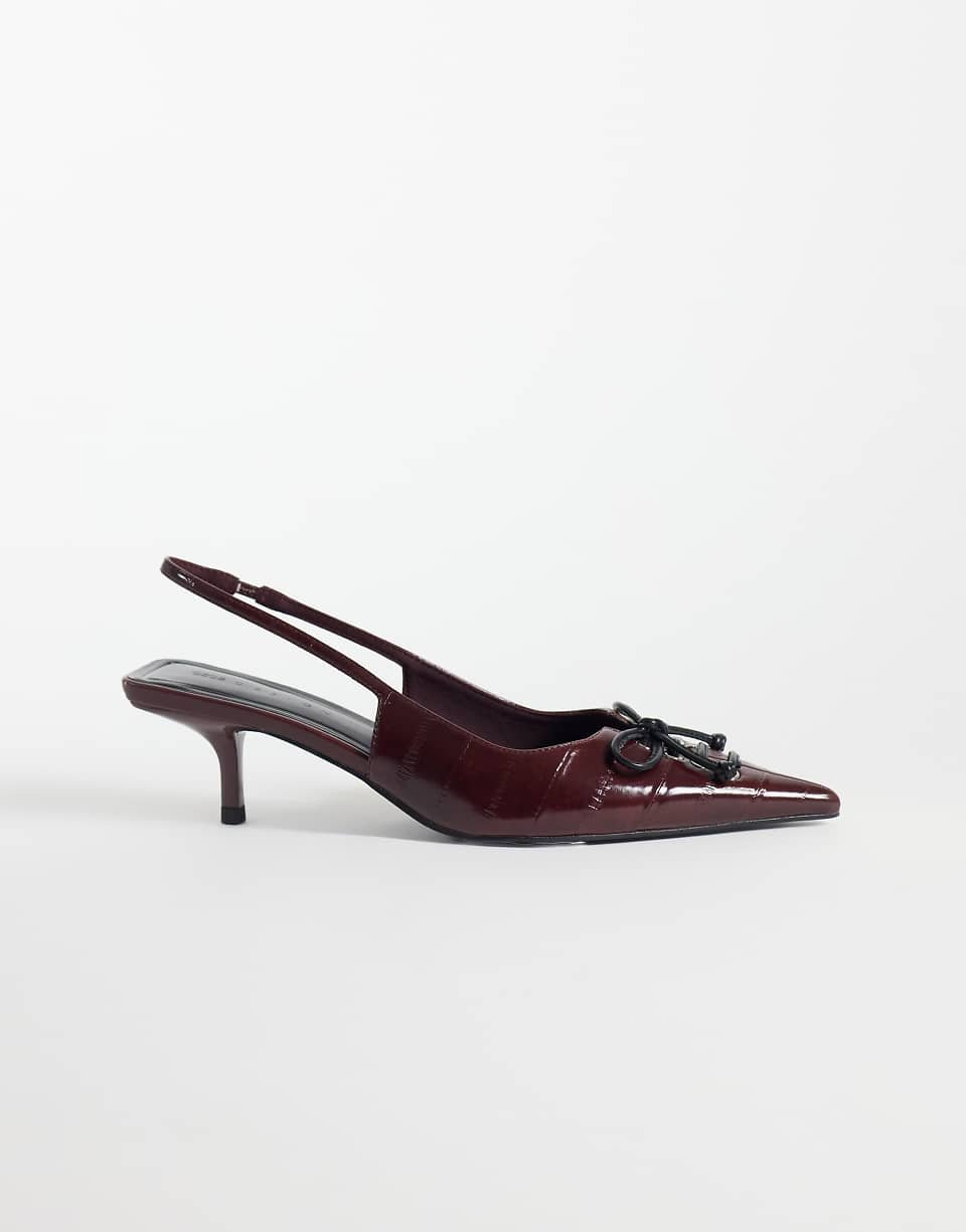 Escarpins à petits talons à lacets Spirit bordeaux