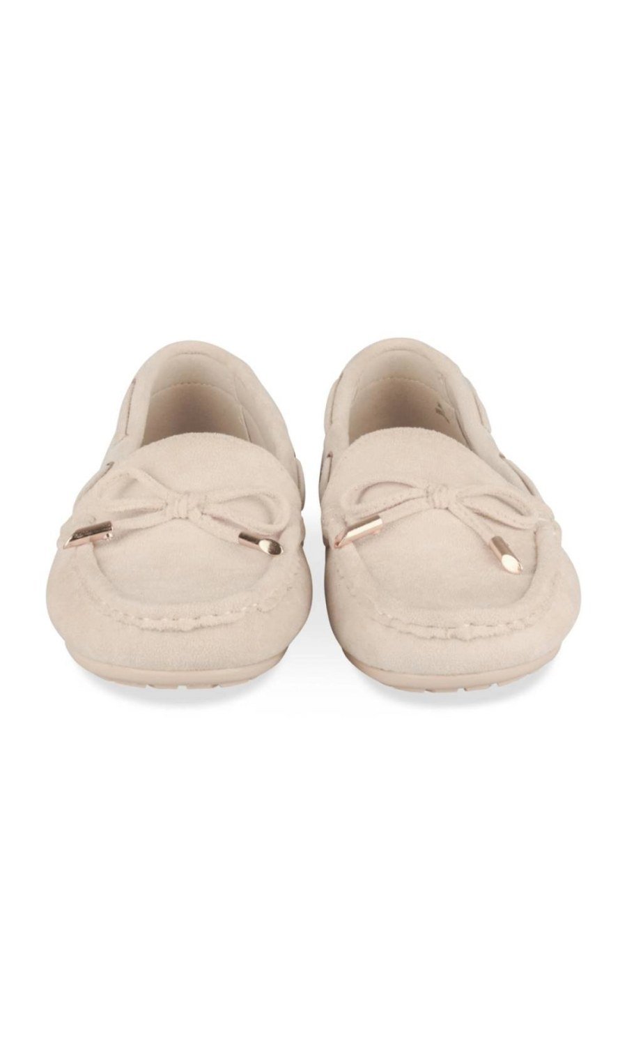 Mocassins en suédine à nœud beiges