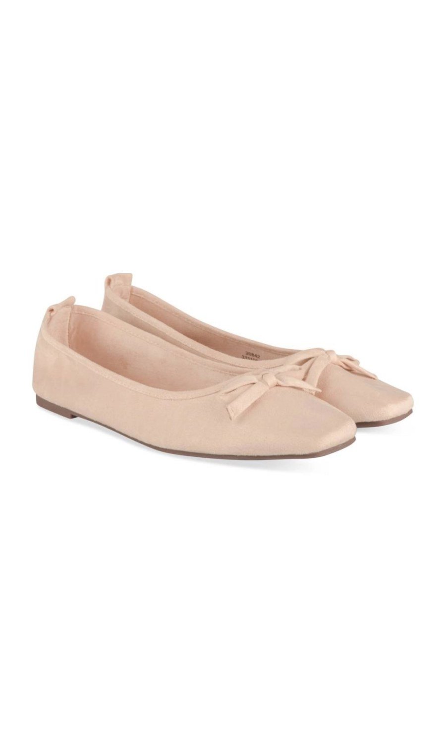 Ballerines suédine à noeud beige