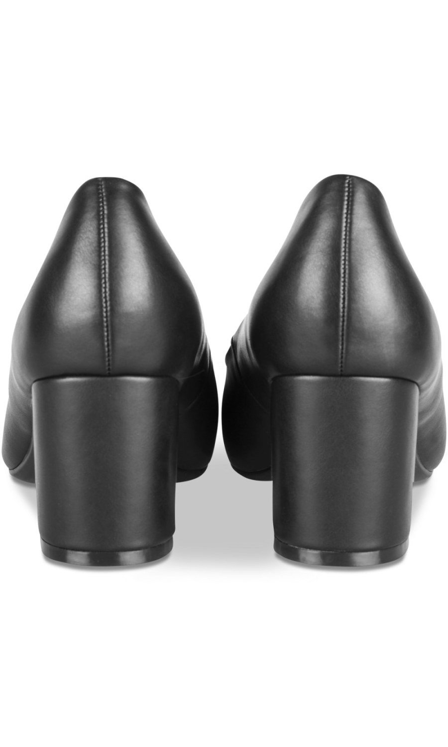 Escarpins talon carré bout rond noirs