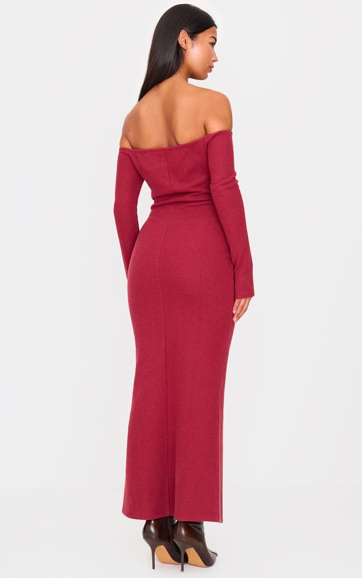 Robe maxi col bardot f côtes tkhan