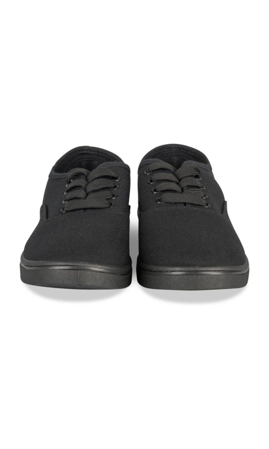 Black lace-up canvas plimsolls