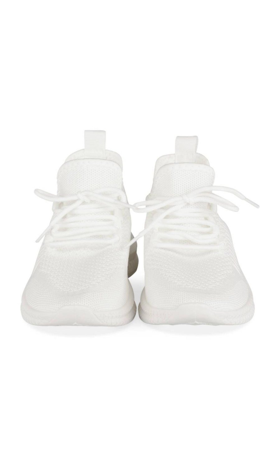 White open-knit slip-on sneakers