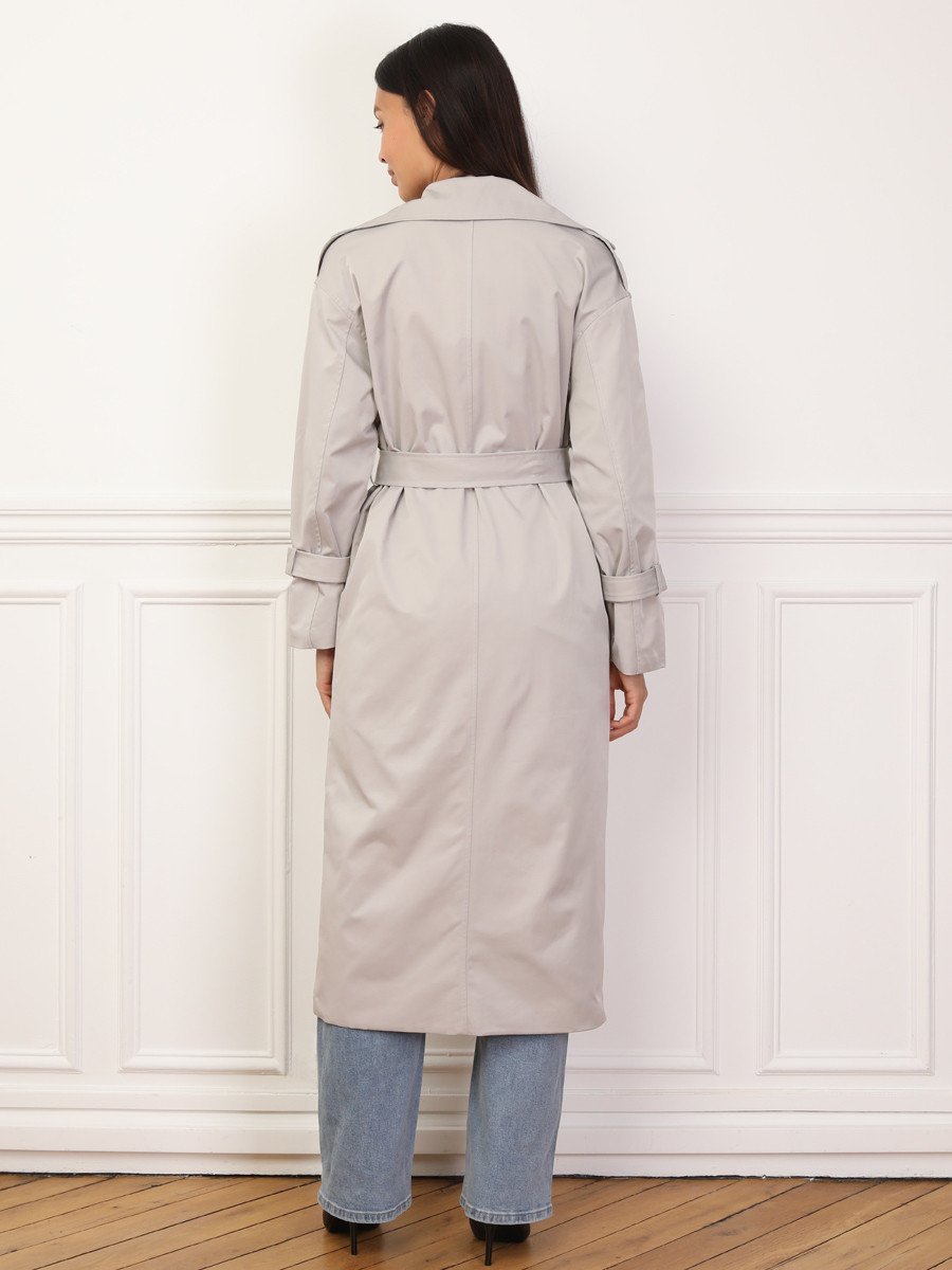 Trench mi-long croisé b ceinture rmadi fat7