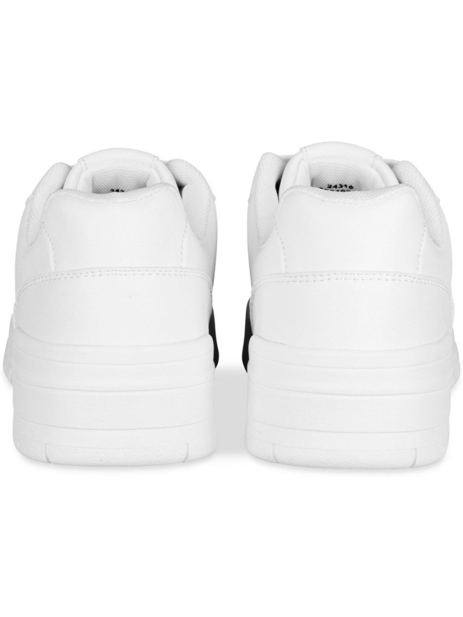 White panelled low-top trainers