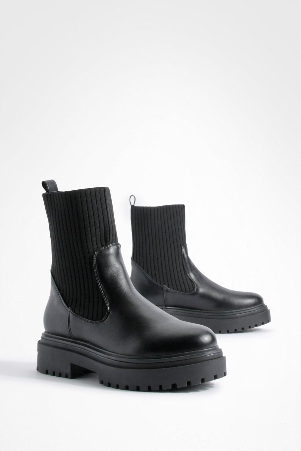 Bottines Chelsea en maille à semelle épaisse