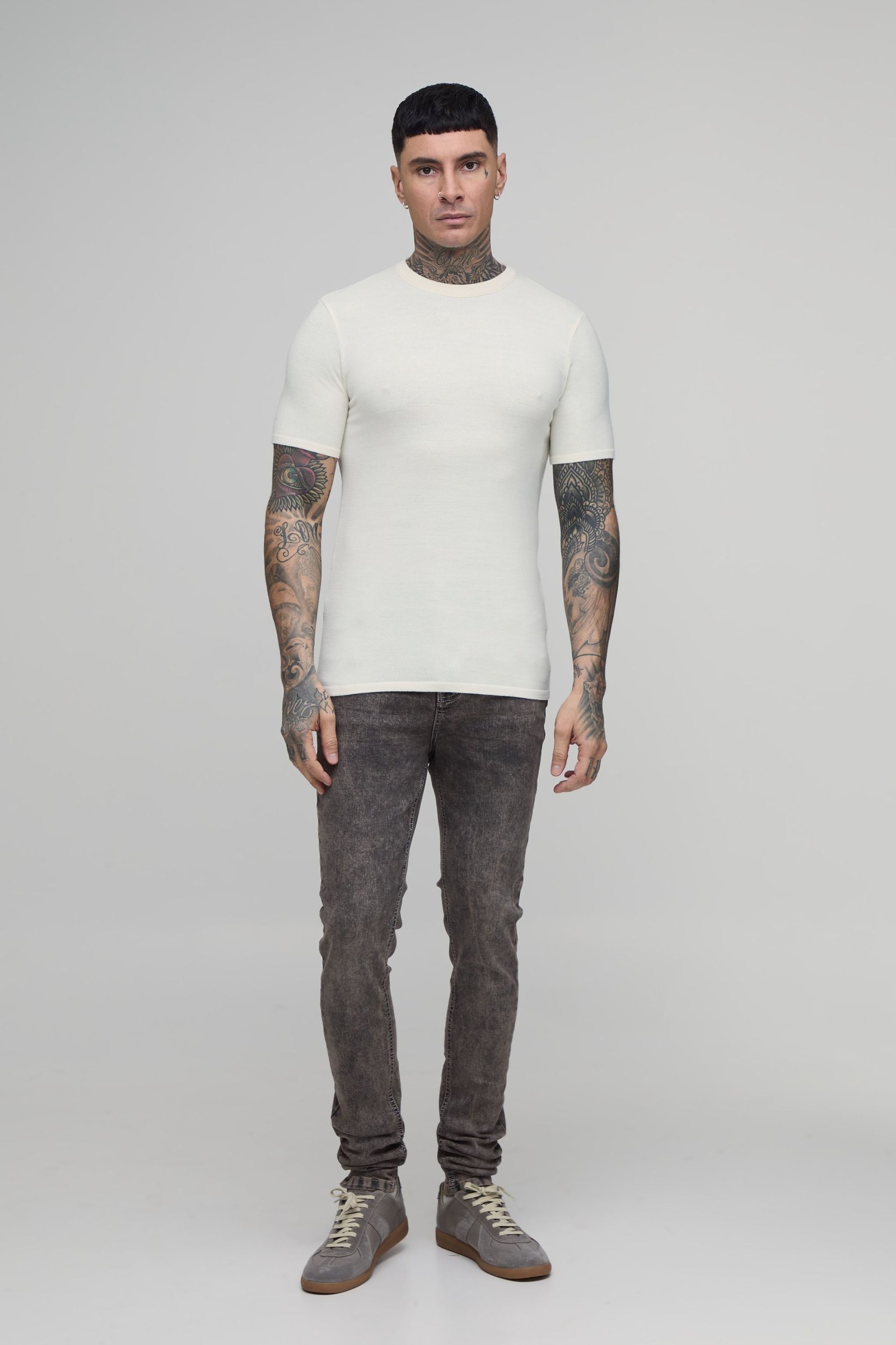 T-shirt muscle fit en maille douce - Tall