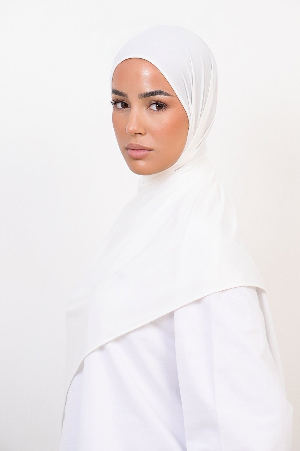 Premium jersey hijab - White