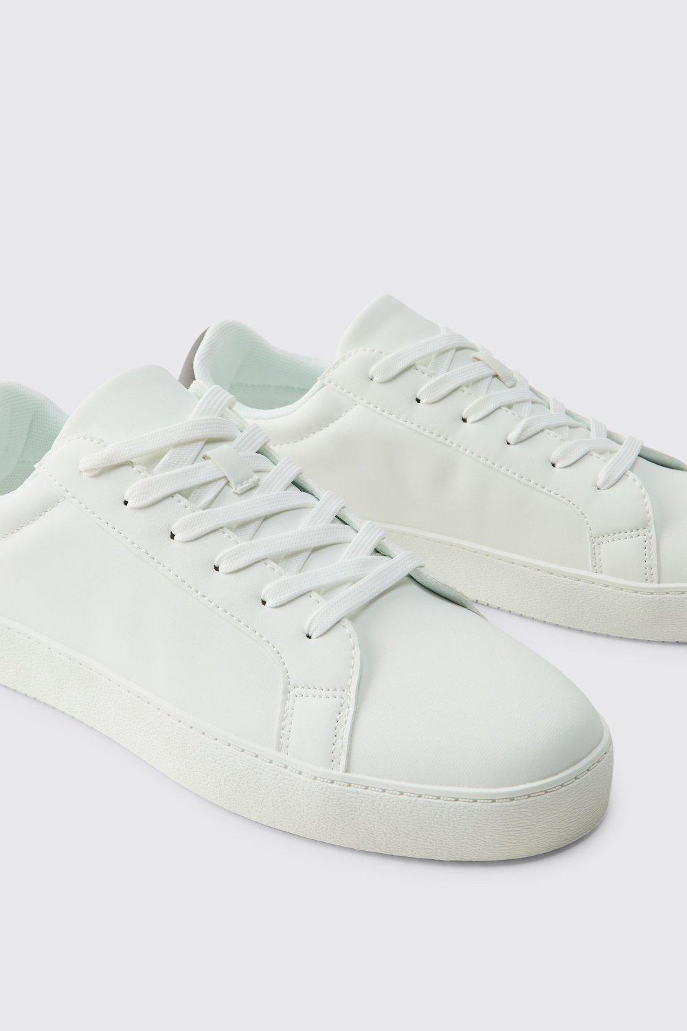 Faux leather trainers