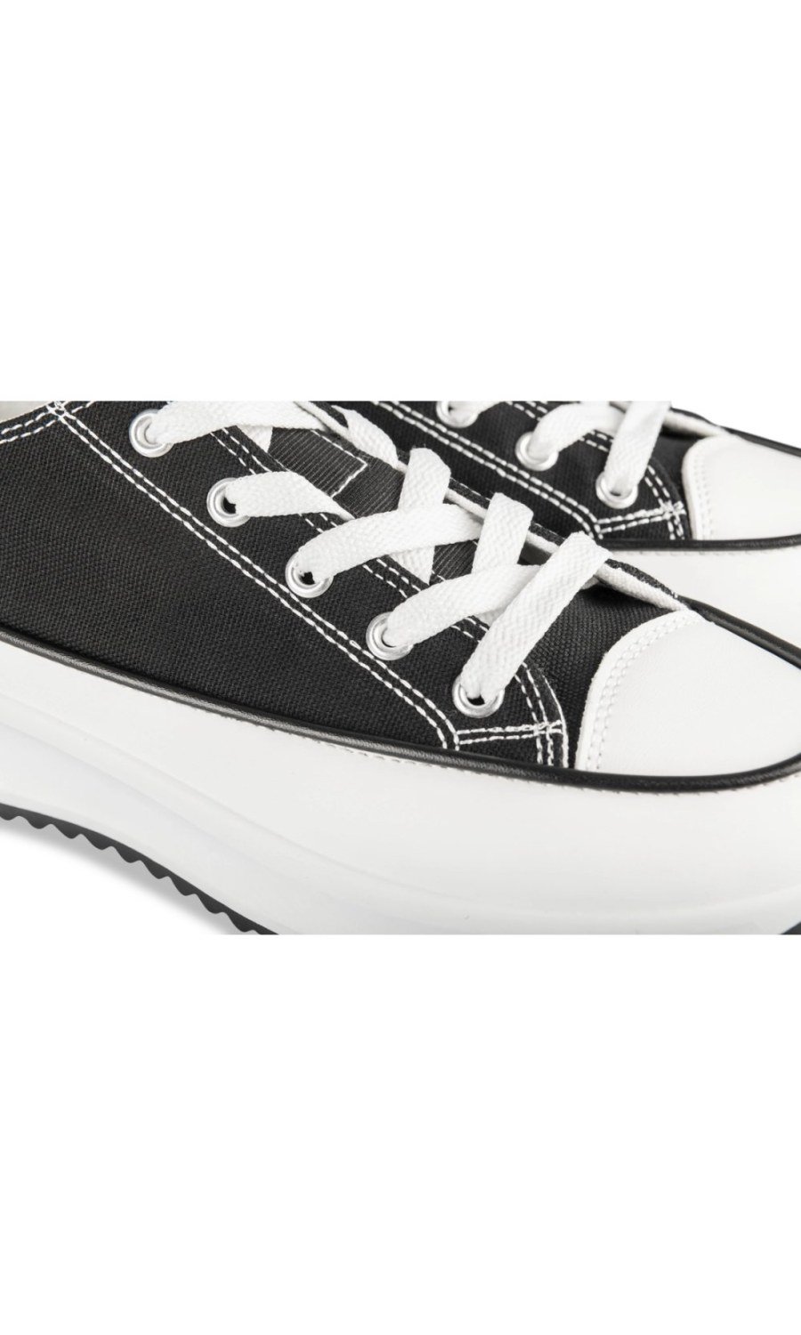 Black canvas cleated platform sneakers