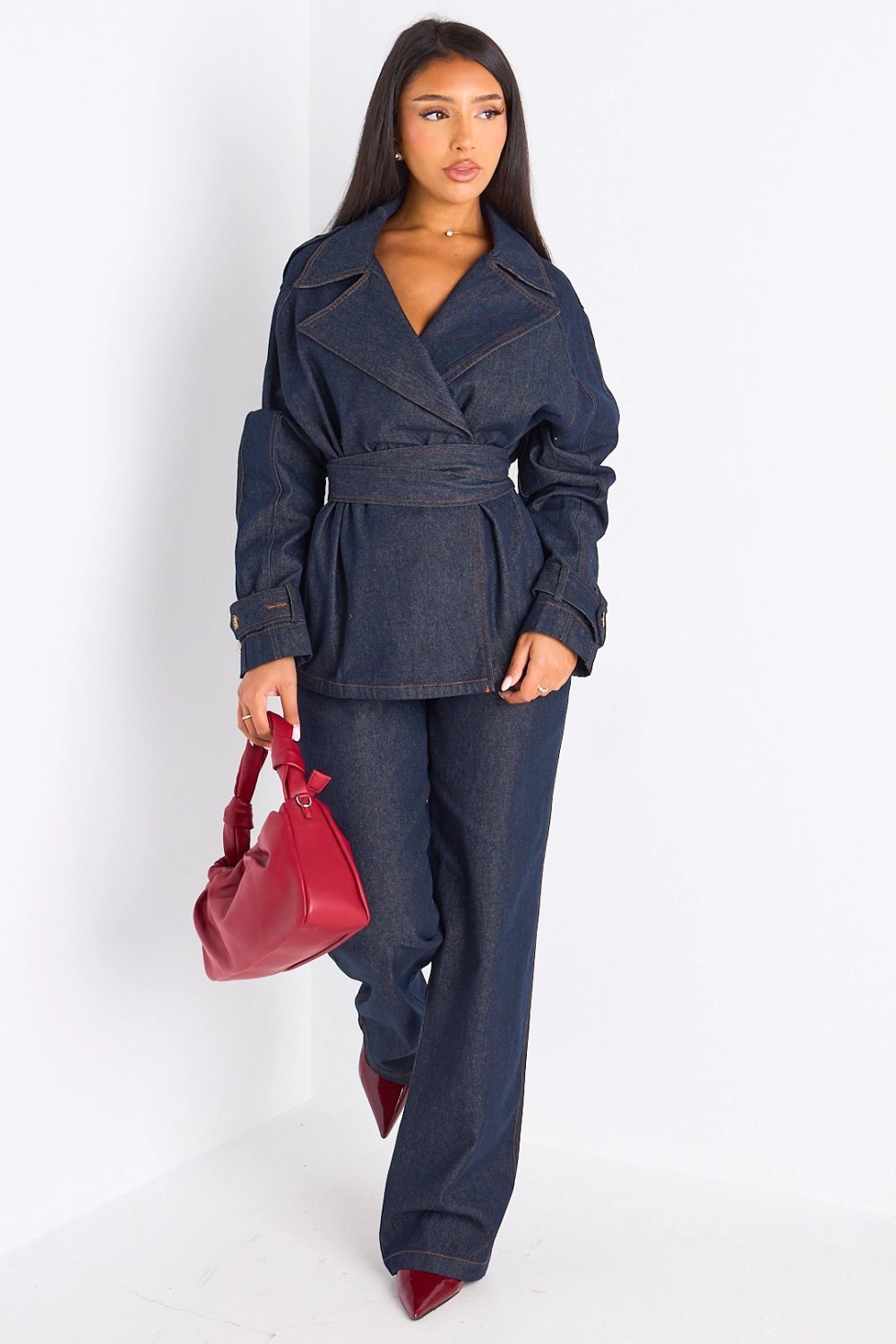 Ensemble veste w pantalon jean brut