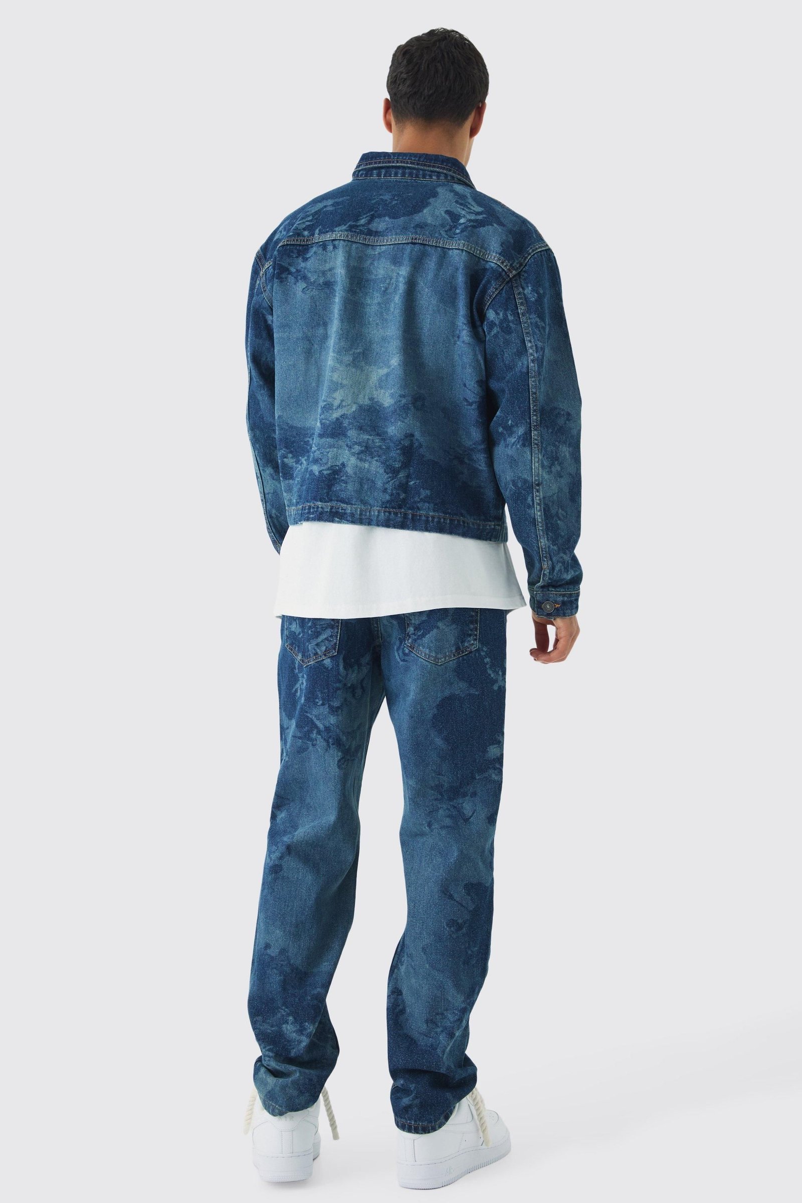 Jean en denim Slim Fit Renaissance à imprimé laser