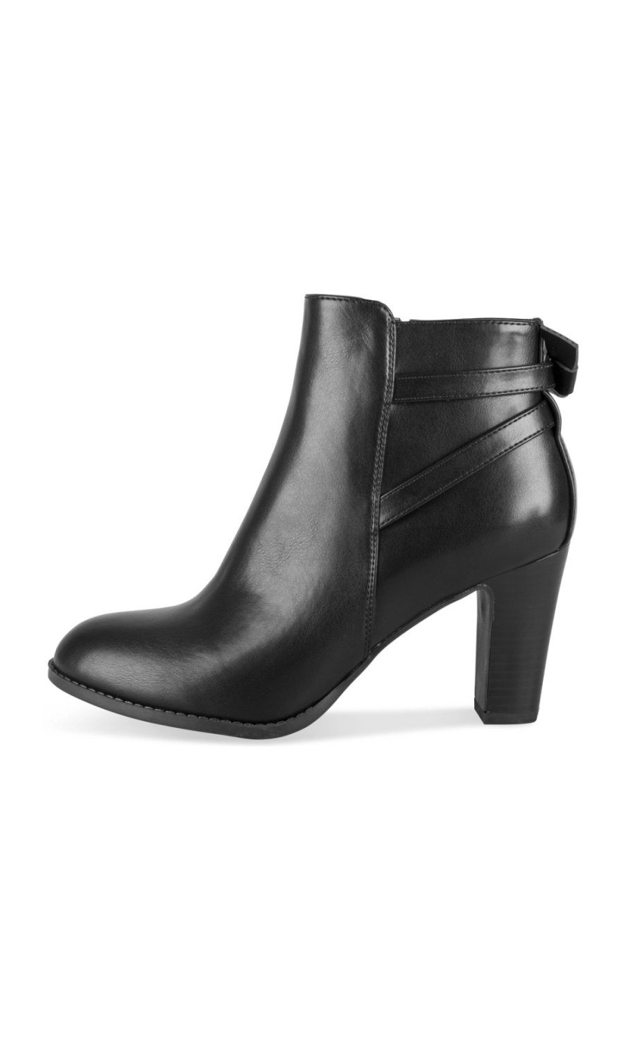 Bottines talon bloc à brides croisées noires
