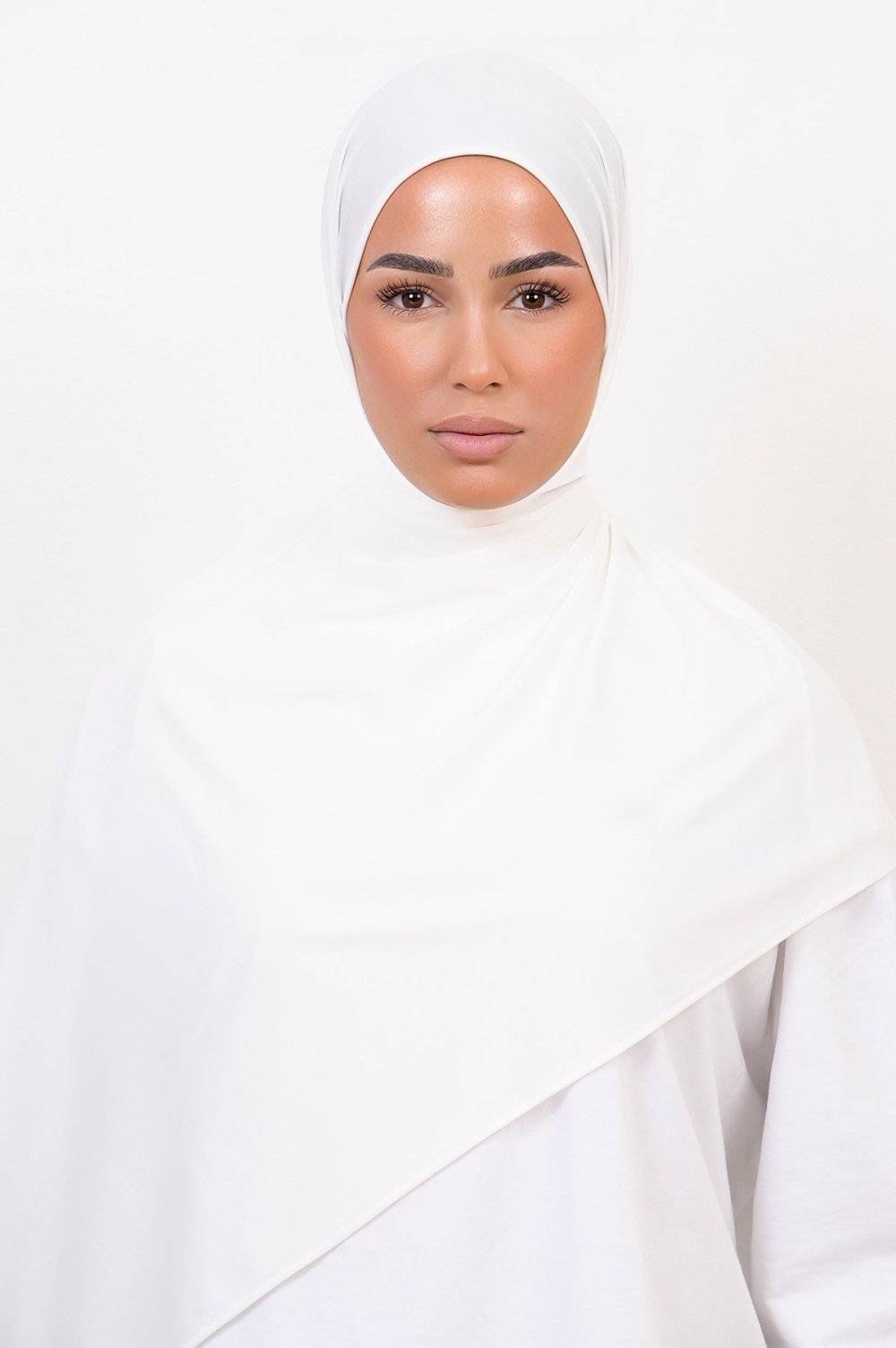 Premium jersey hijab - White