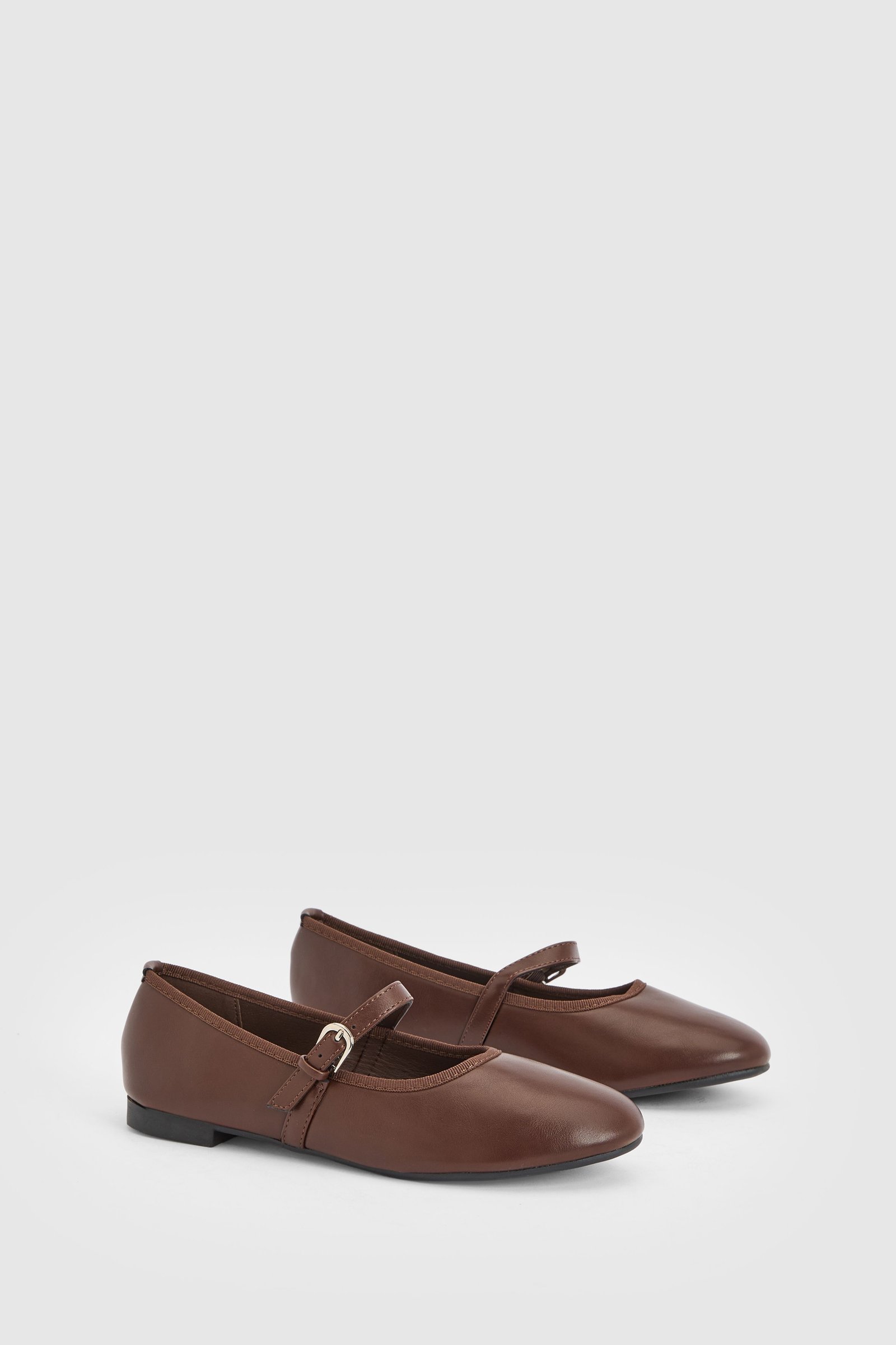 Mary Jane strap ballet flats - Chocolate