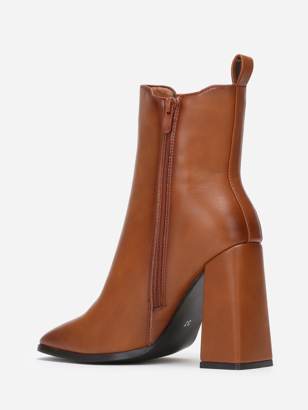 Bottines chelsea b talon 3ali carré, camel