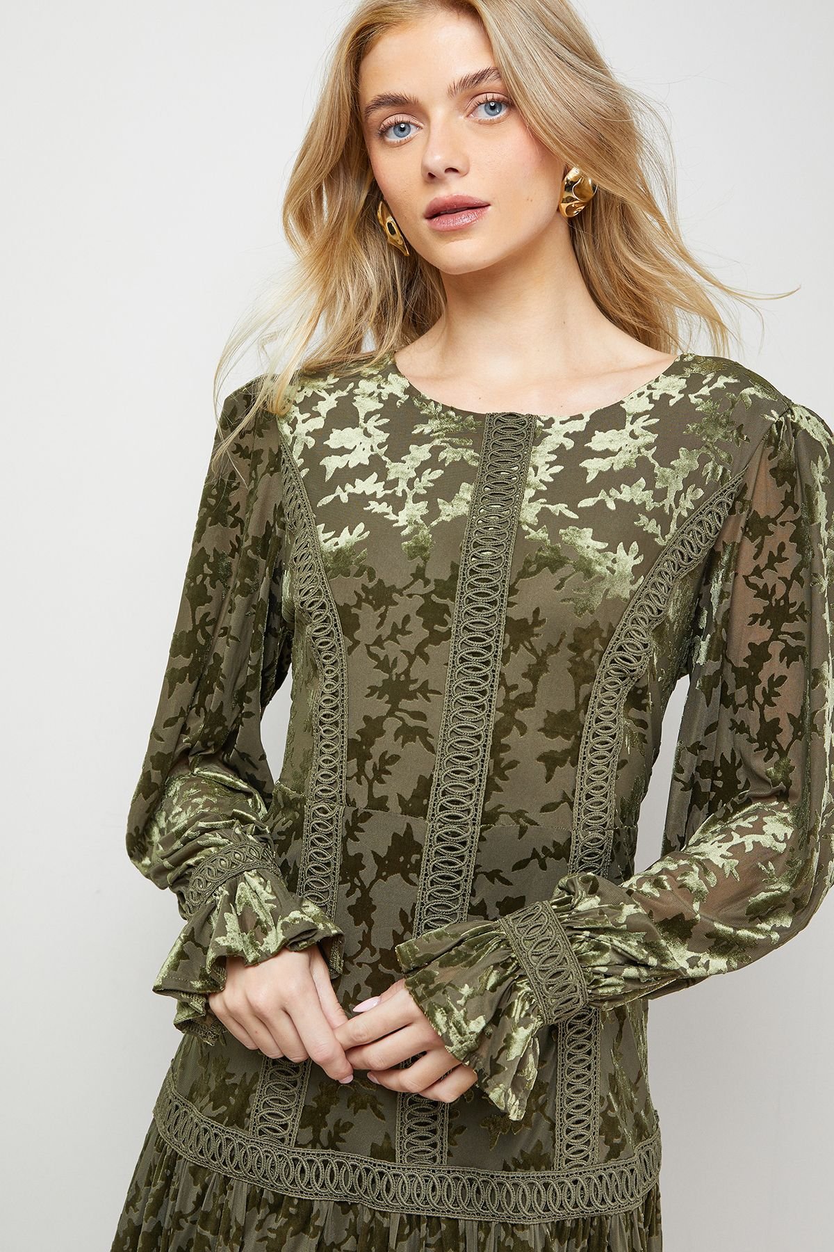 Robe longue bohème à empiècements