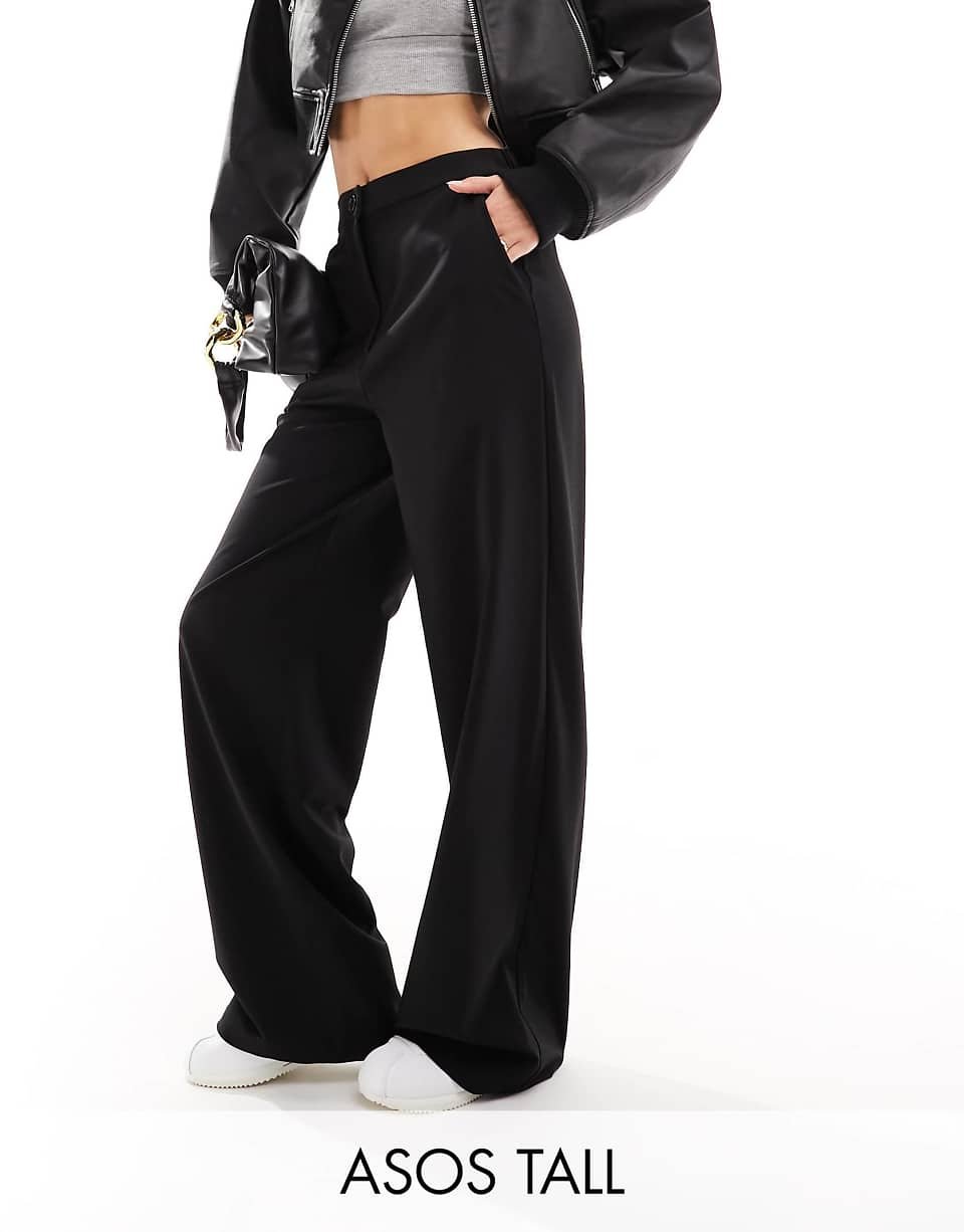Tall - Pantalon droit habillé coupe décontractée - Noir