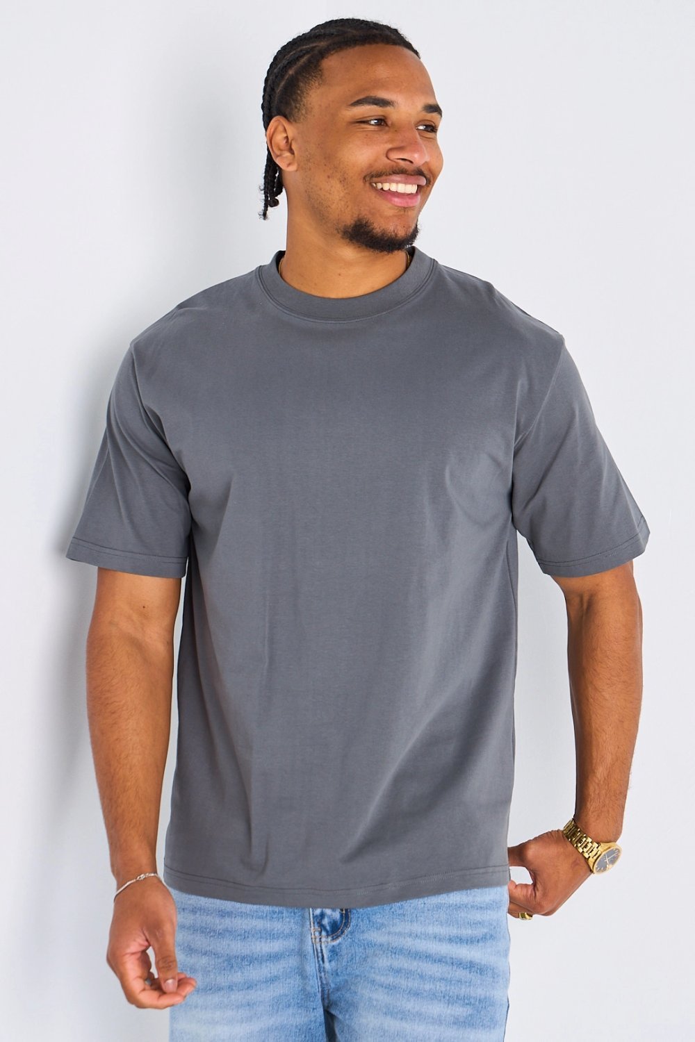 T-shirt basique ample gris foncé