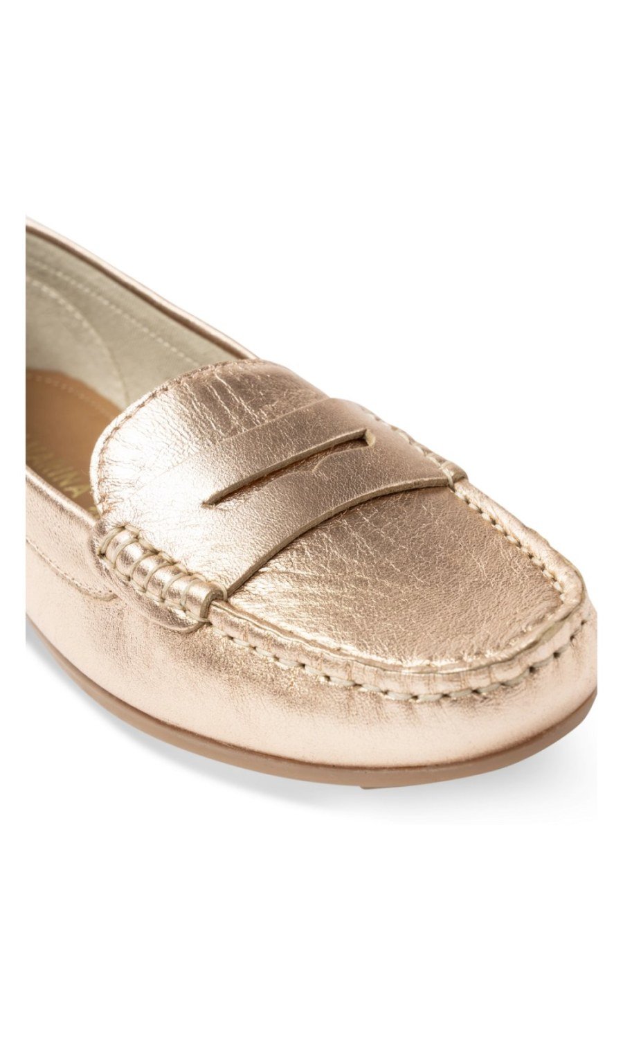 Mocassins métallisé b bride rose gold
