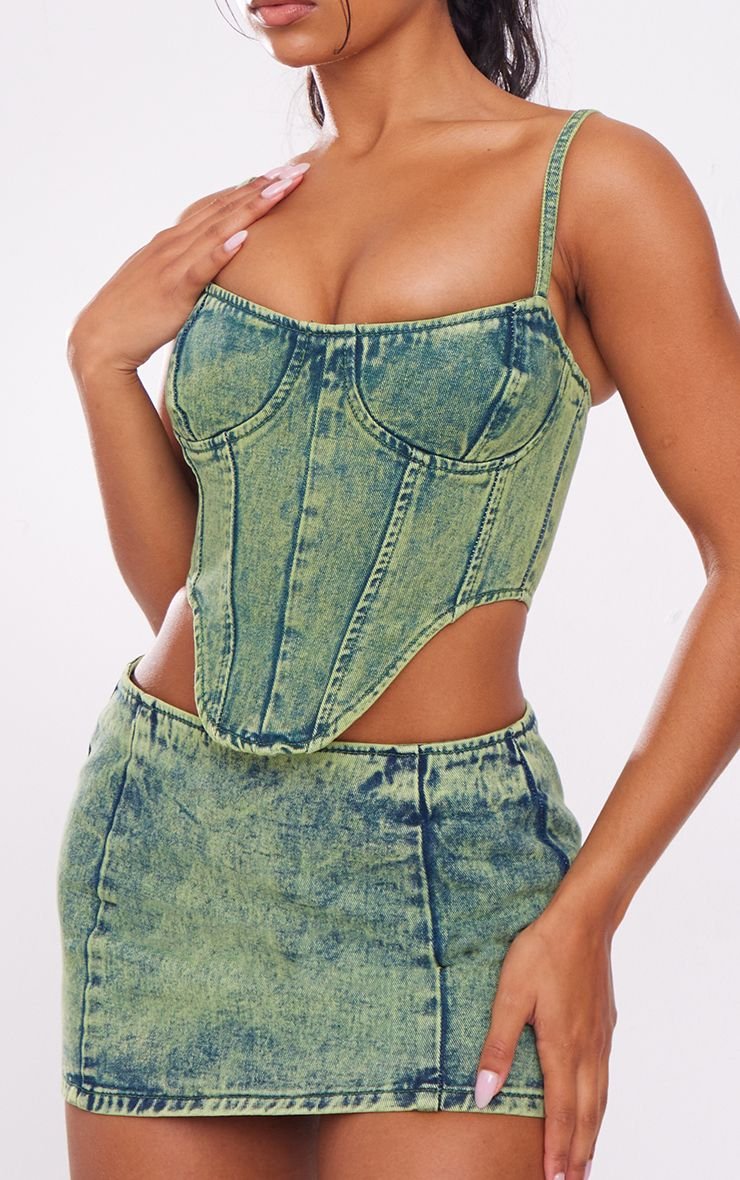 Haut corset f denim b ourlet mdawer