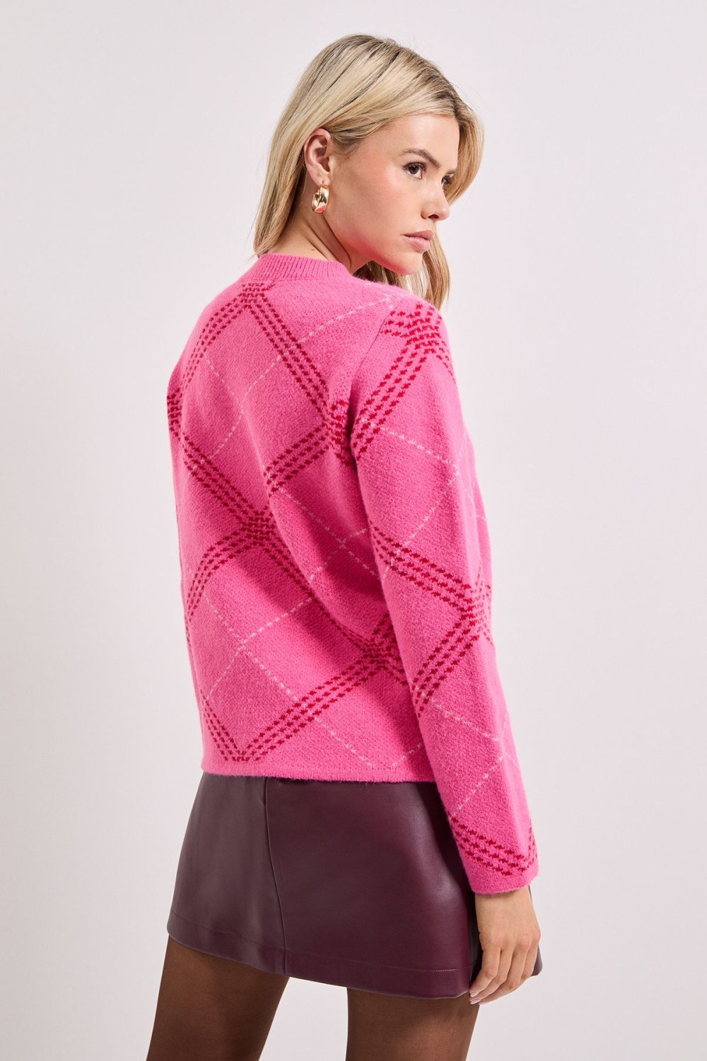 Pull rose b losanges