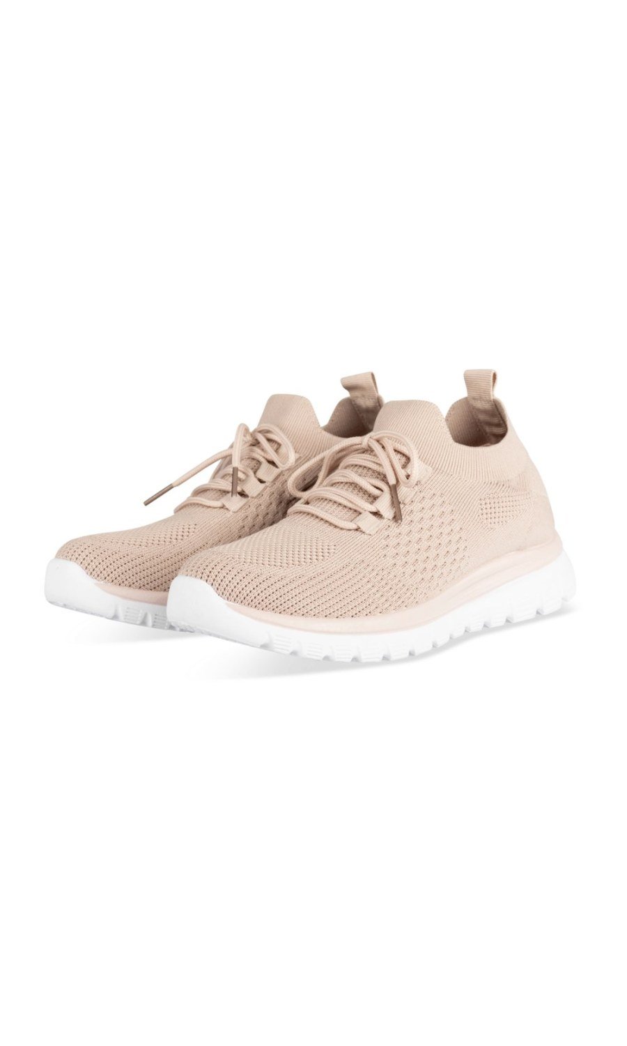 Baskets b maille rose poudré