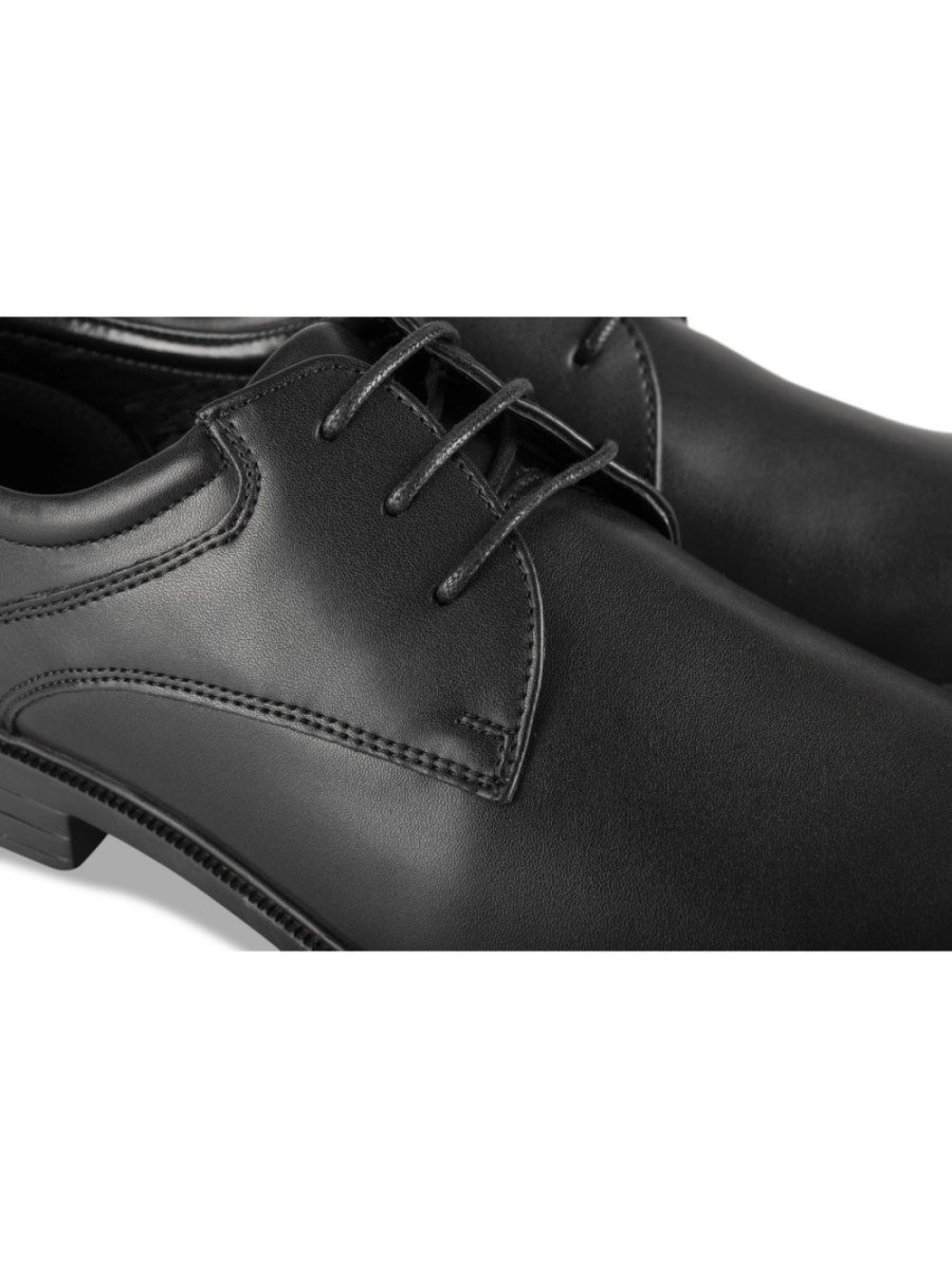 Black smooth stitched derbies