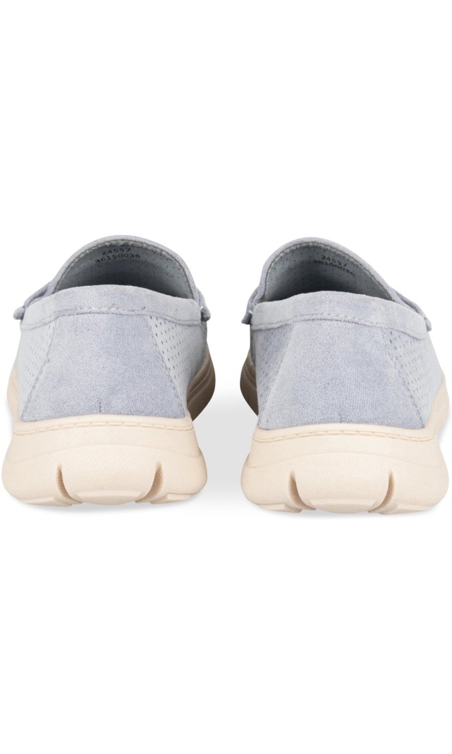 Sky blue perforated chunky-sole loafers