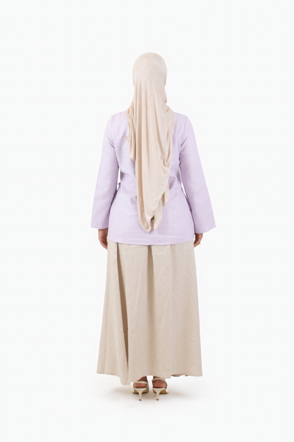 Haut portefeuille en lin et coton - Lilas