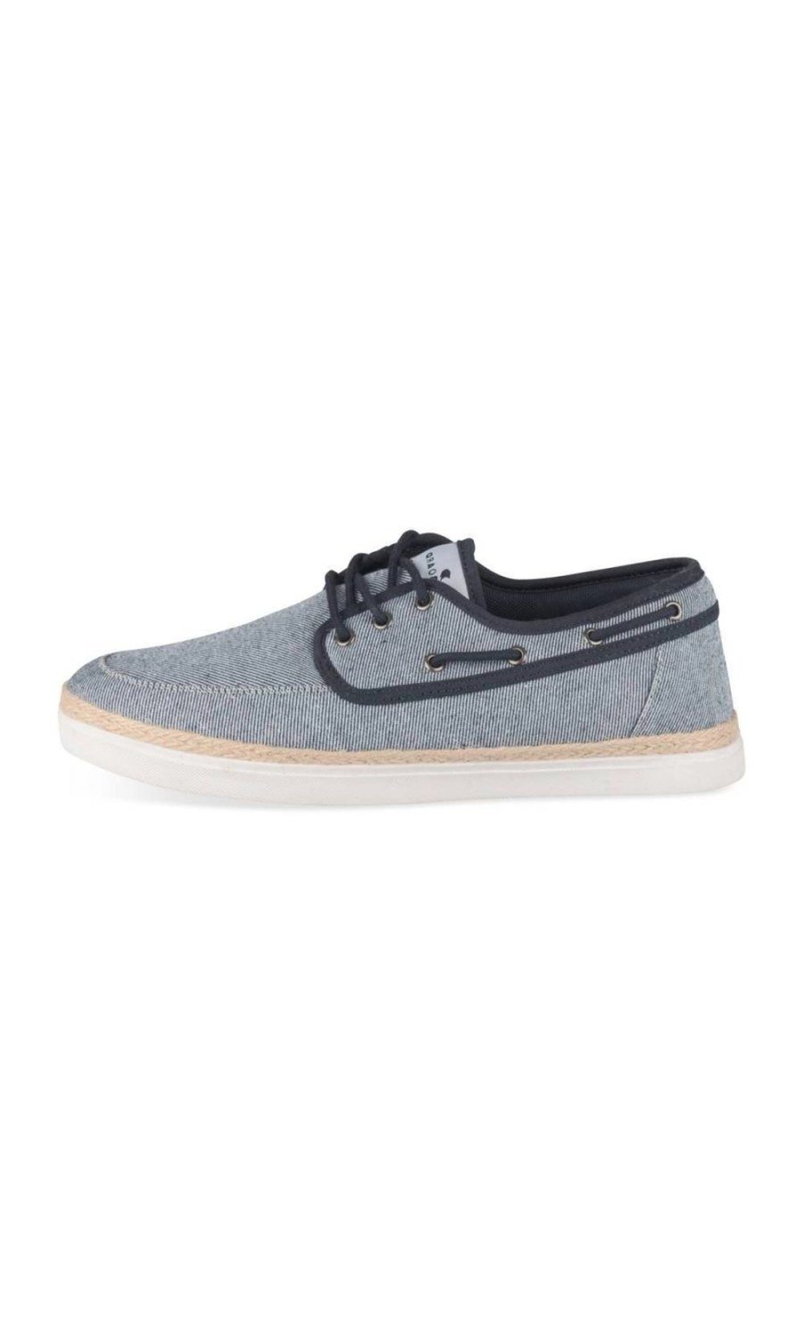 Chaussures bateau toile chinée bleu clair