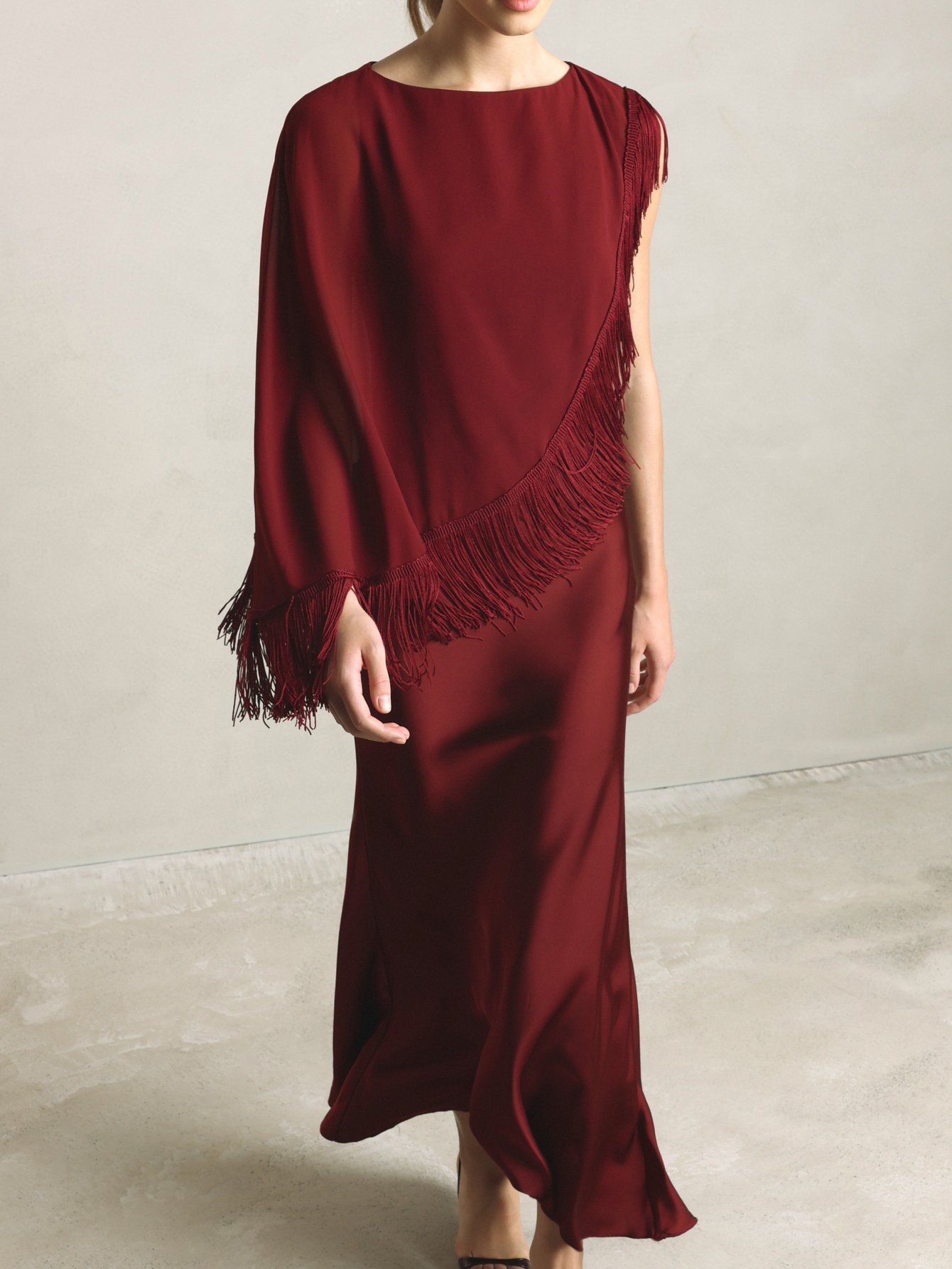 Keswa cape twila bordeaux b franges
