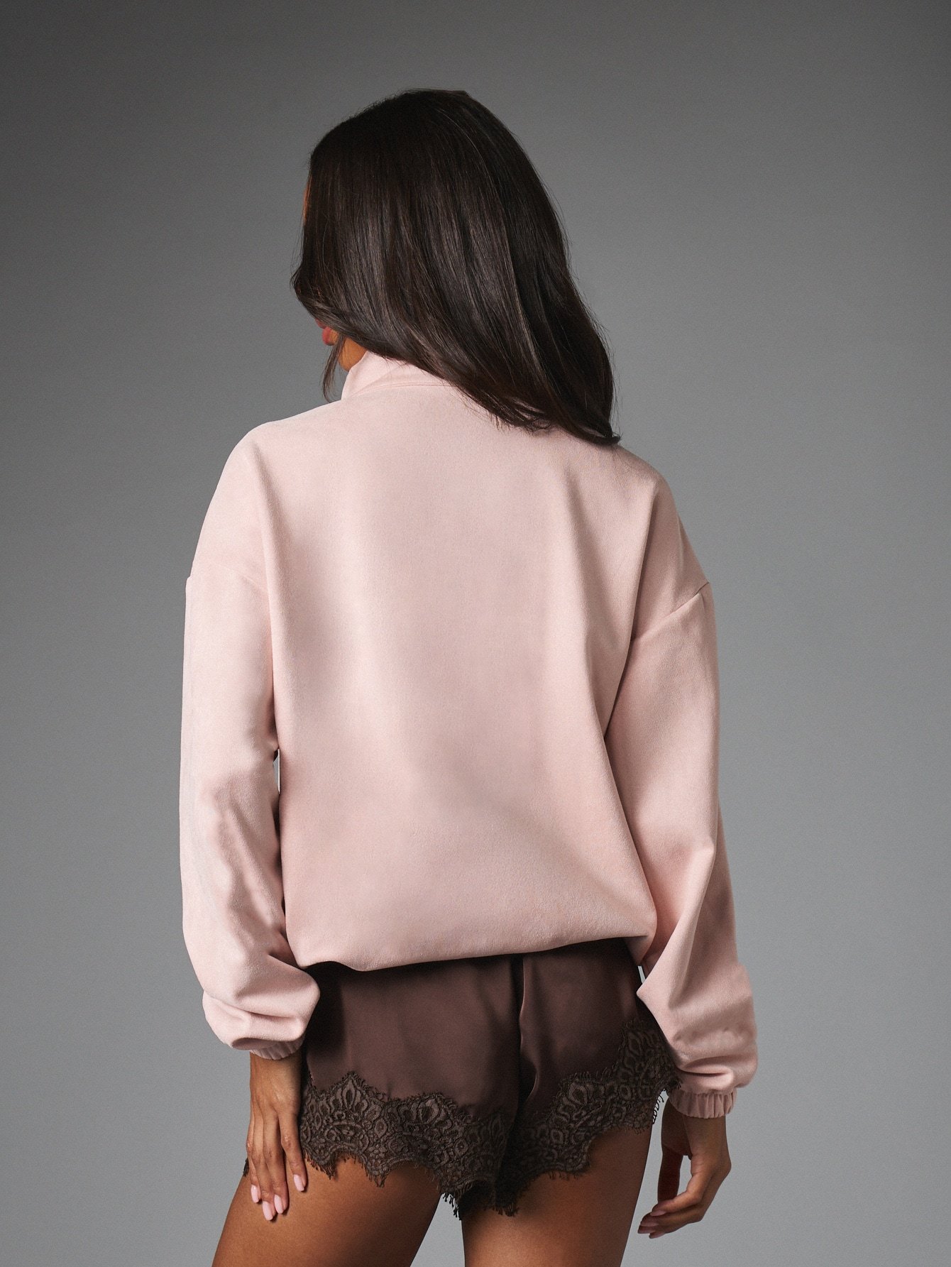 Blouson en suédine à col montant et boucle